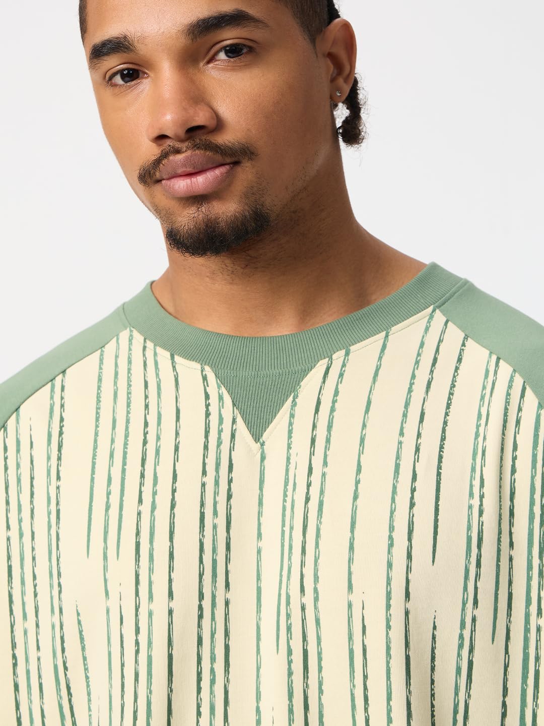 The Souled Store Oversized T-Shirt: Meadow Men and Boys Short Sleeves Round Neck Colourblock Casual Lightweight Streetwear Cotton Super Oversized T-Shirts
