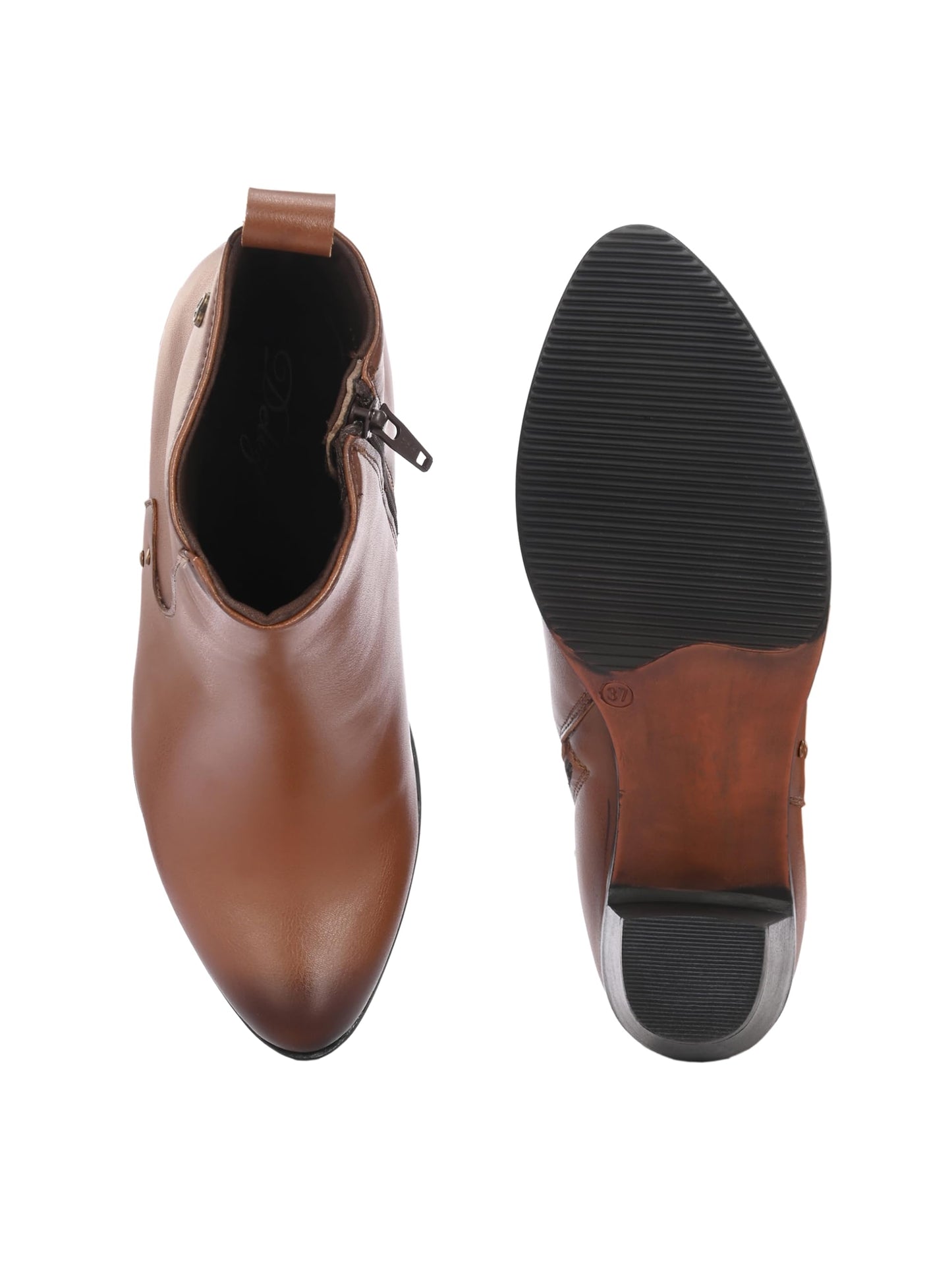 Delize Tan Women high heel ankle boots 67320-41