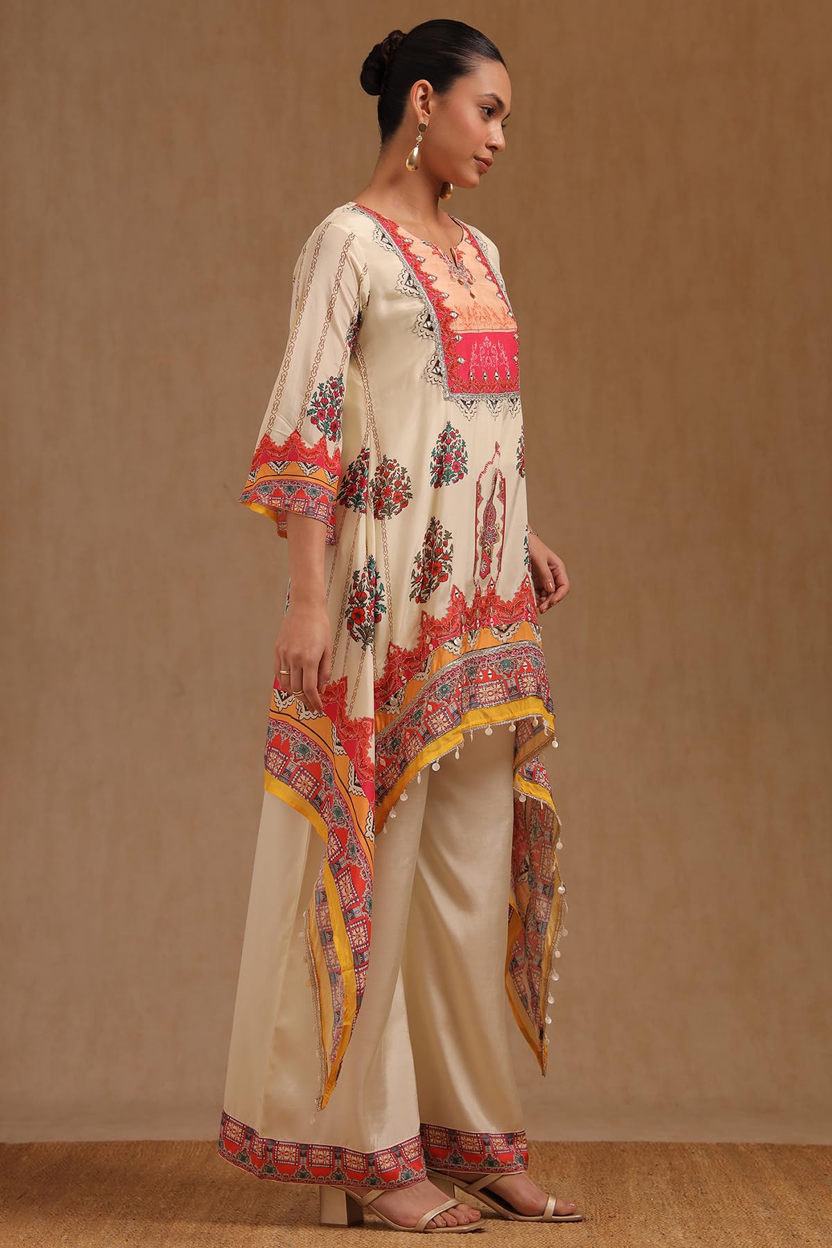 Soch Womens Muslin Ethnic Motifs Co-Ord Set With Mirror Work