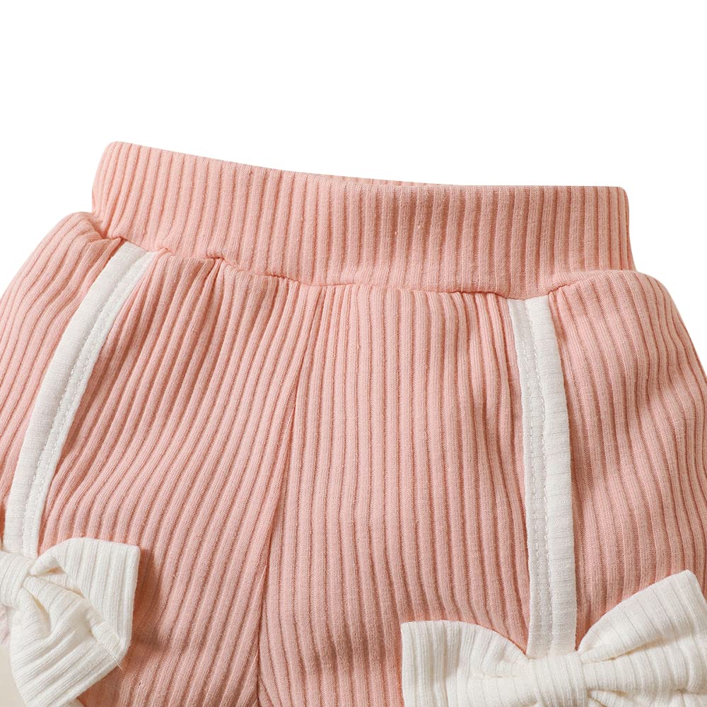 Hopscotch Polycotton Girls Solid T-Shirt Shorts With Headband In Pink Color For Ages 18-24 Months