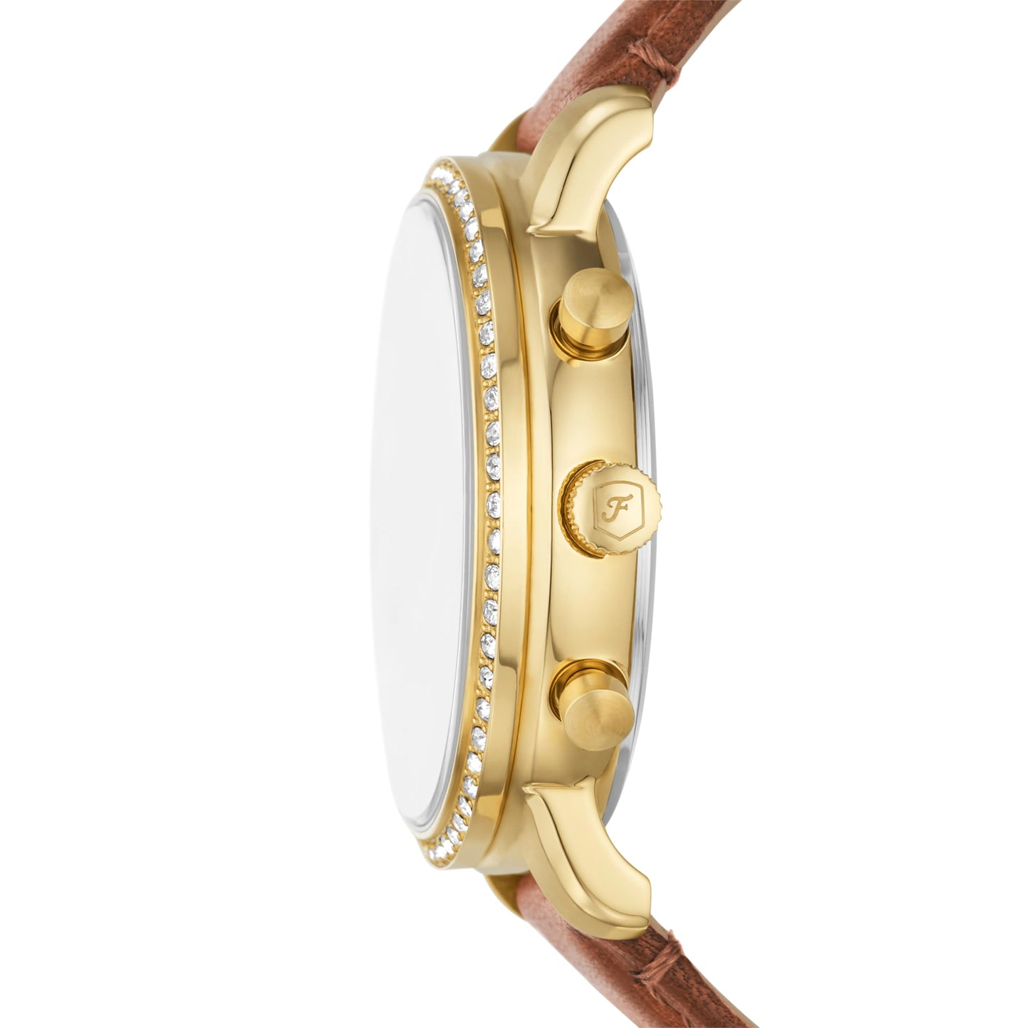 Fossil Women Neutra Brown Quartz Leather Chronograph Watch Es5278, Dial-Color:Off-White, Band Color:Brown