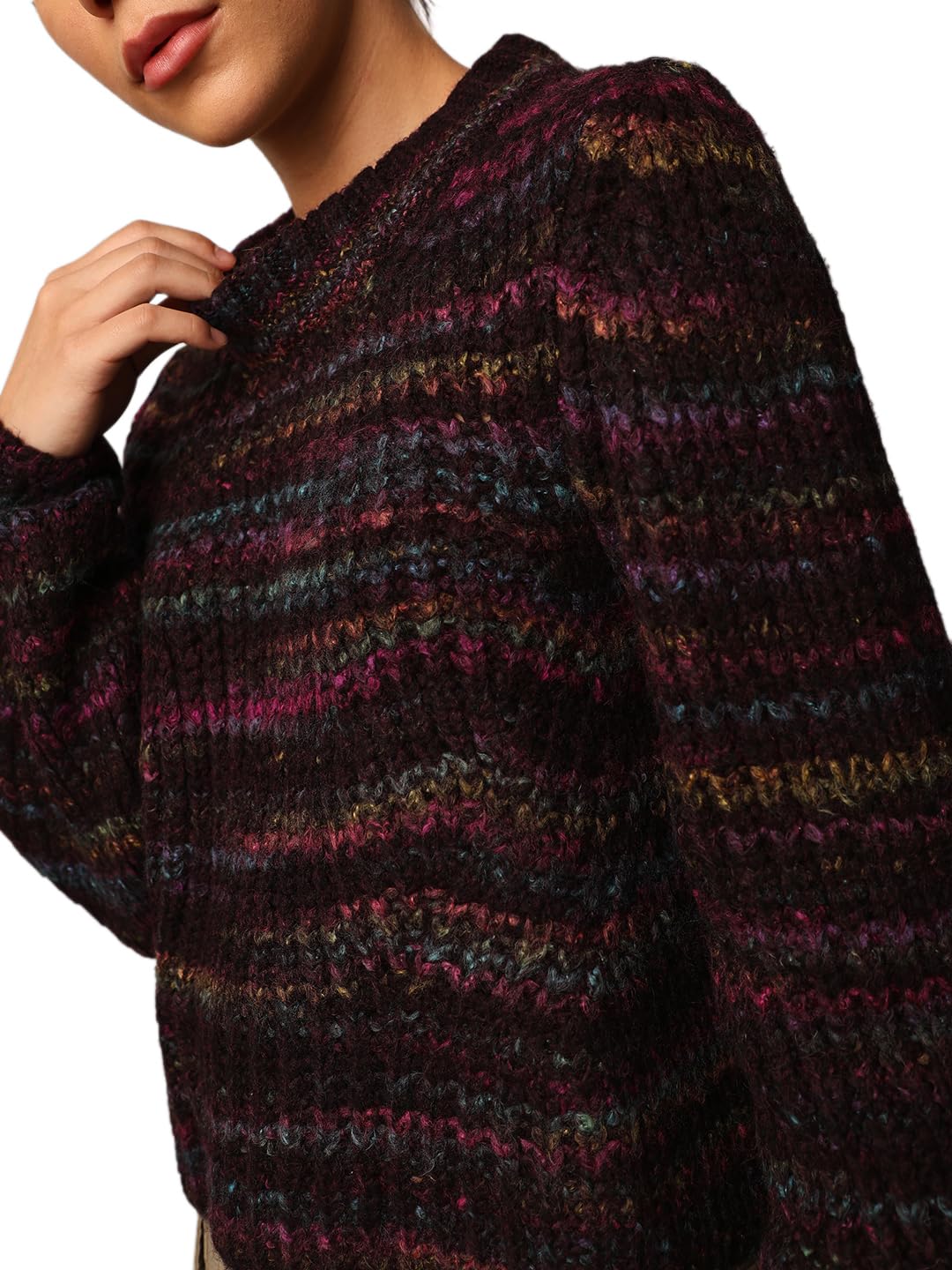 ONLY Women's Regular Fit Black Sweater