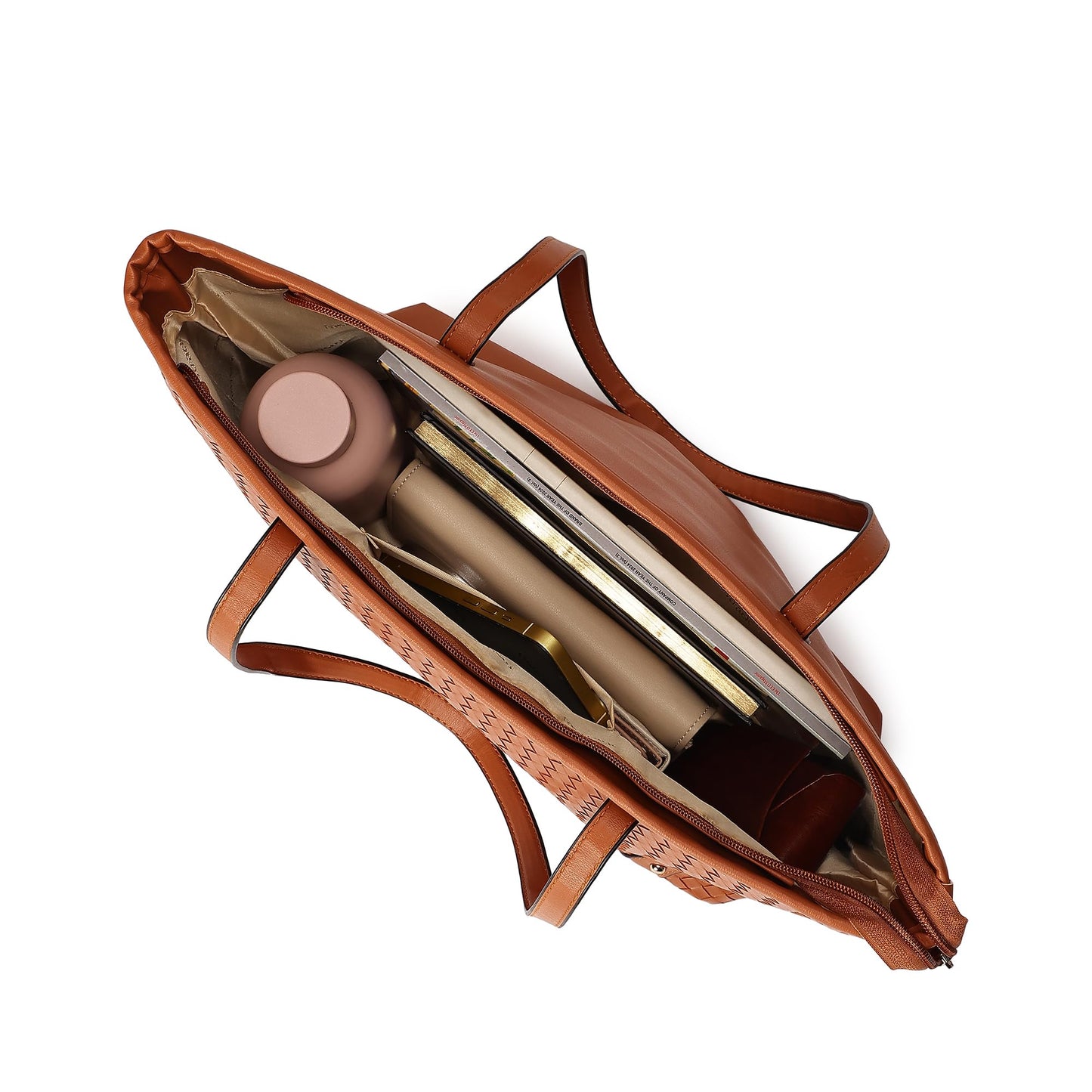 Fastrack Milled Textured Oversized Tote Bag for Women, Girls and Ladies | Fits Upto 15" Laptop | Large Zipper Compartment with Dual Handles | Trendy Women Totes | Ladies Purse Handbag