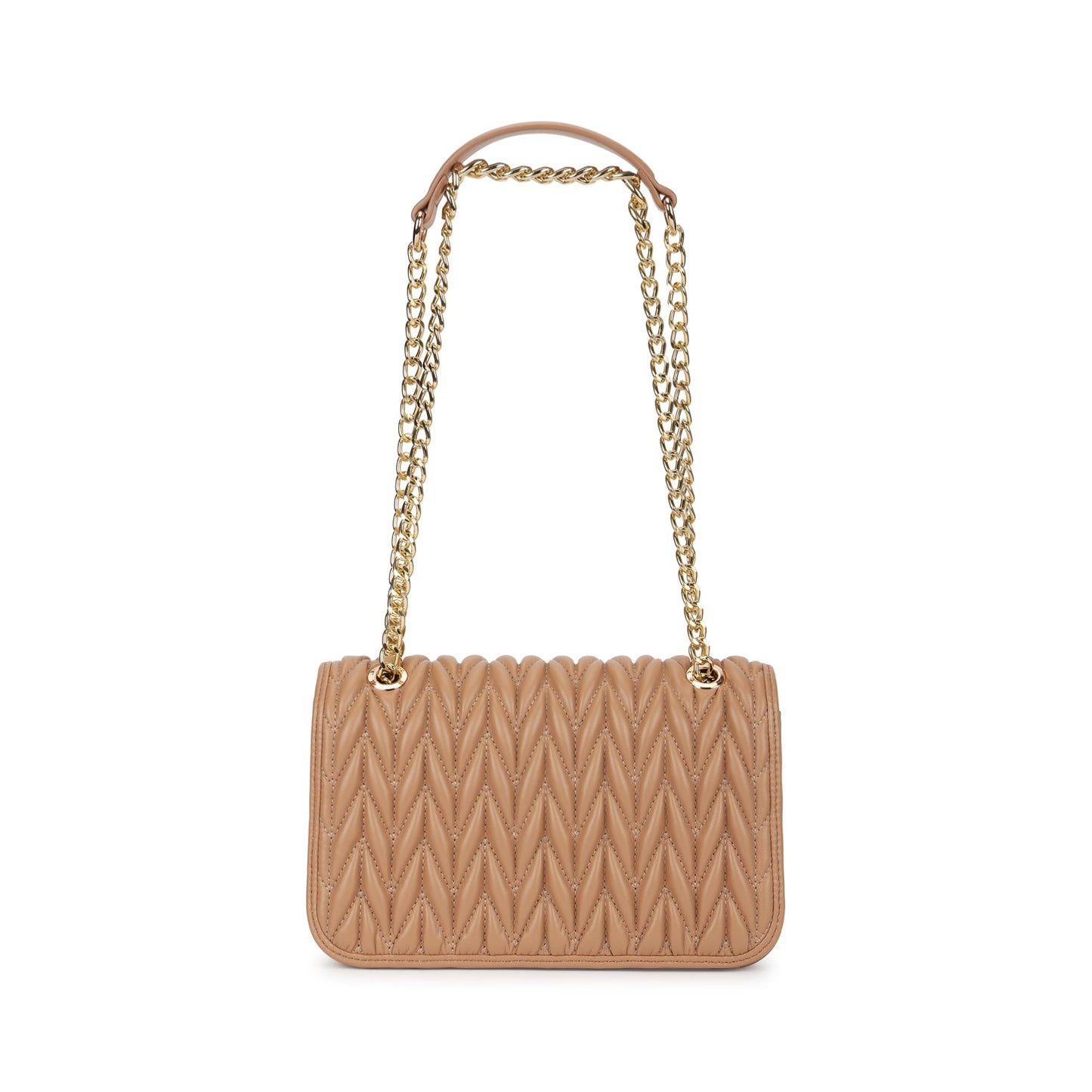 Fastrack QuiltGrid Shoulder Bag | Faux-Leather Women’s Handbag | Diamond Quilted Design | Adjustable Chain Strap | Zipper & Magnetic Closure | Gold-Finish Hardware