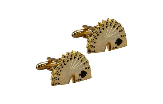 Knighthood Playing Card Cufflinks for Men (Gold)