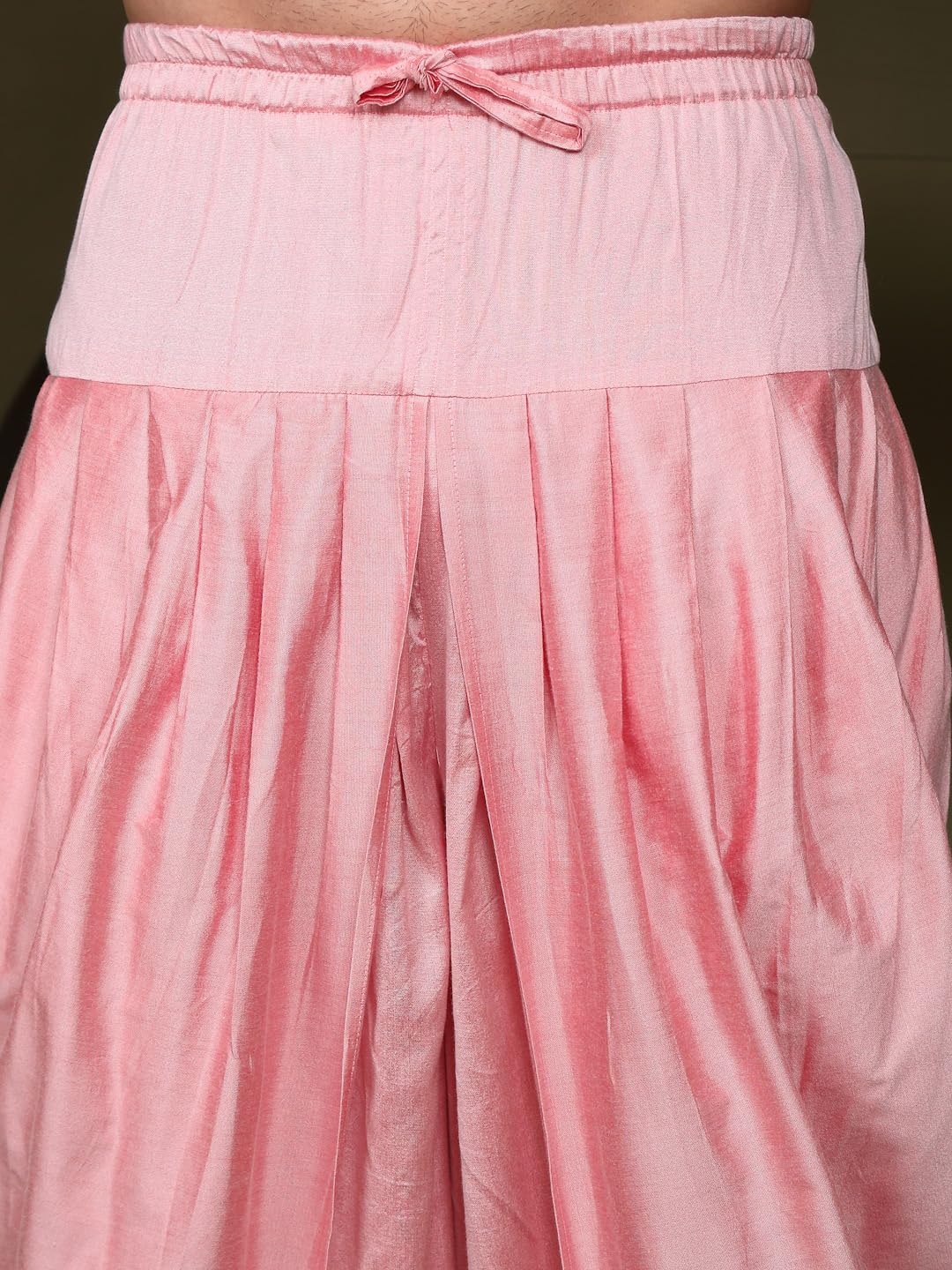 KISAH Men's Ethnic Wear Silk Blend Woven Design Regular Fit Multi-Pink Indo-Western Sherwani Set Indo-Western|42