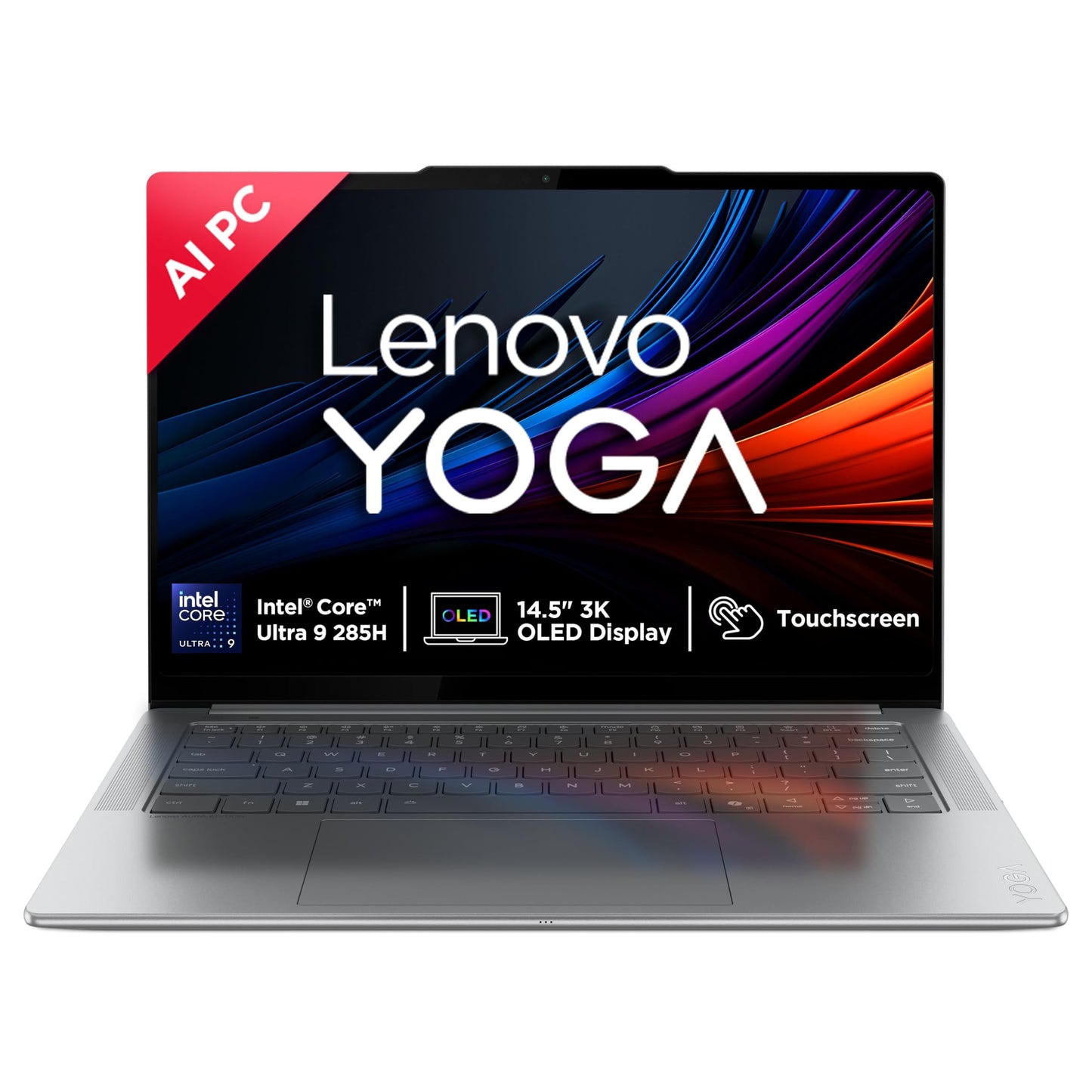 Lenovo Yoga Pro 7 Aura Edition Intel Evo Core Ultra 9 285H (32GB RAM/1TB SSD/14.5" (36.8cm)/3K OLED Touchscreen/AI PC/Copilot+ PC/Windows 11/Office Home 2024 AI Now/Grey/1.5Kg), 83KF001LIN