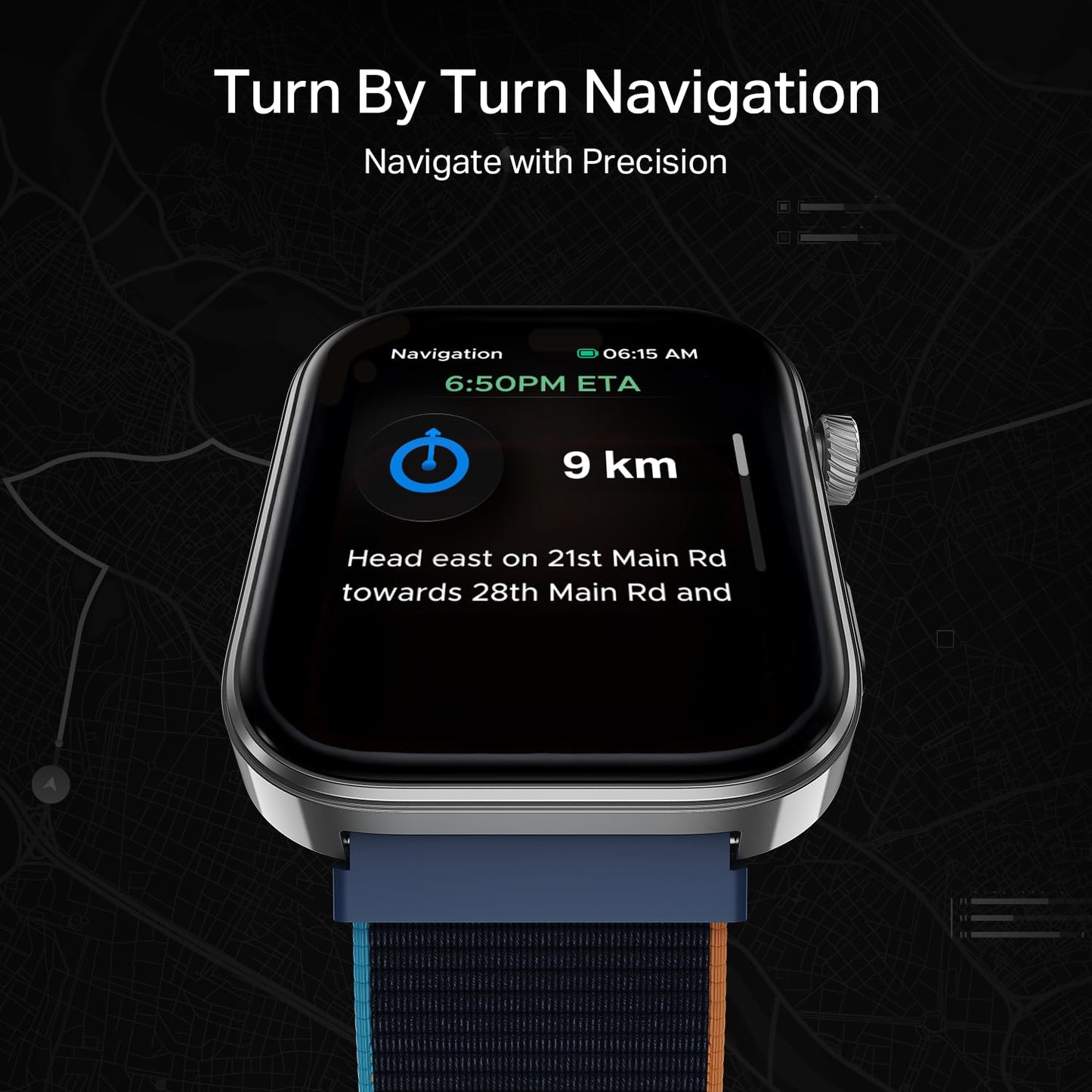 Boat Chrome Endeavour, Premium Metal Body, 1.96”(4.97cm) AMOLED Display,AI Coach Health Insights,Advanced S1 Processor,HRV,VO2 Max,Auto Watchface Refresh, Smart Watch for Men & Women (Fusion Blue)