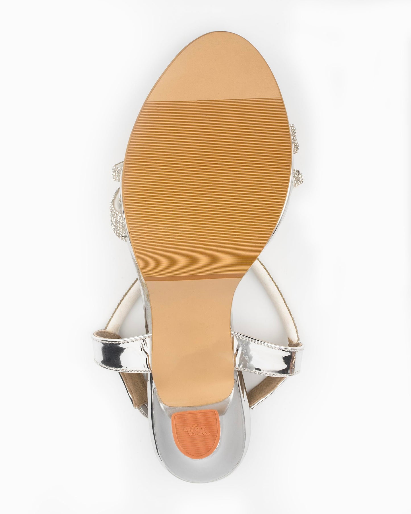 OZURI Silver Fashionable Strappy Sandals for Women | High Heel Footwear for Women (Size-8)