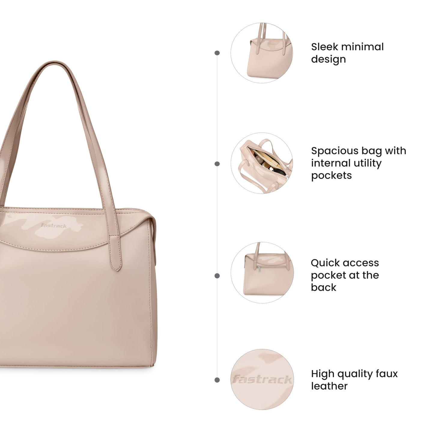 Fastrack Textured Large Shoulder Bag for Women