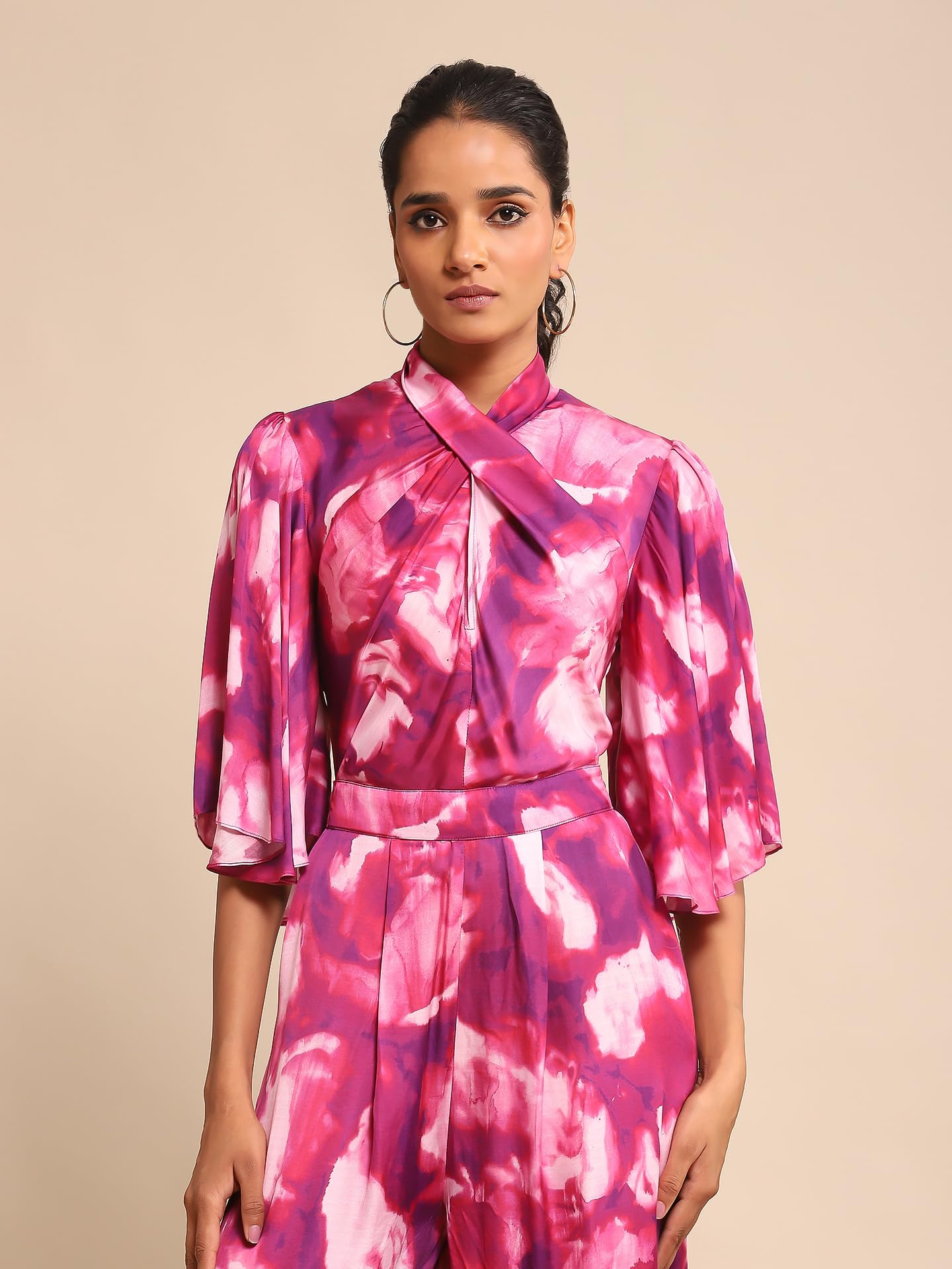 Ritu Kumar Pink Printed Jumpsuit