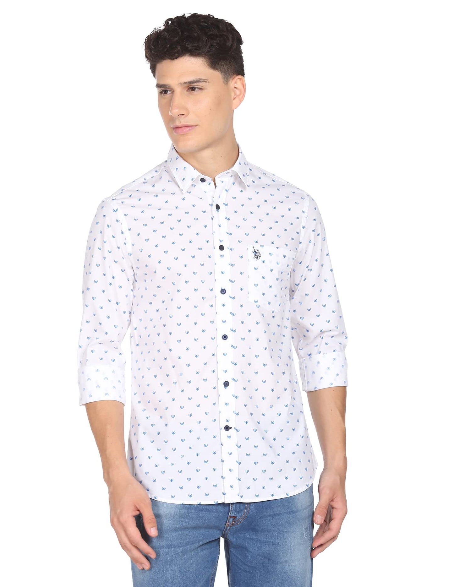 U.S. POLO ASSN. Men's Regular Fit Shirt (USSHT-G94_White