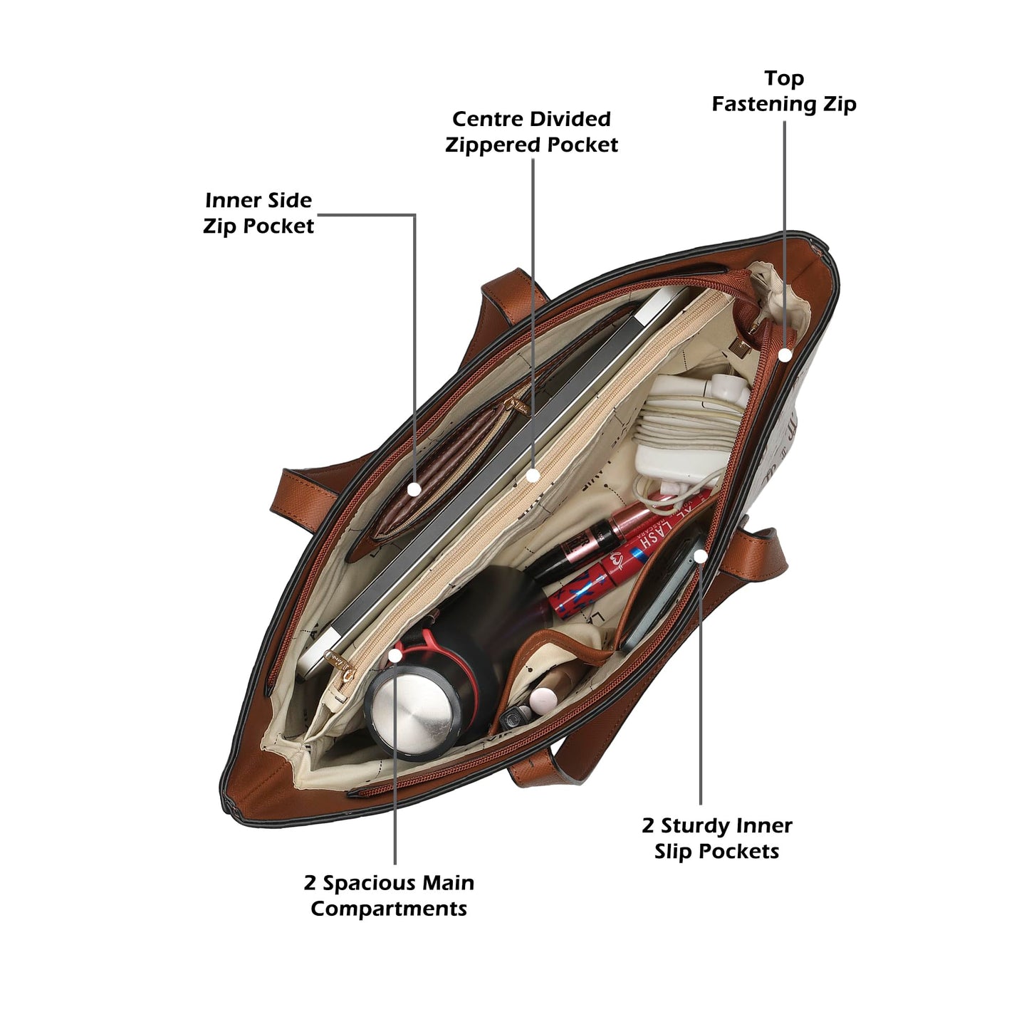 Lavie Women's Mono LL Harper Tote Bag for Women | Tote Bag for Work | Ladies purse | Stylish Shoulder Bag | Gift for Women