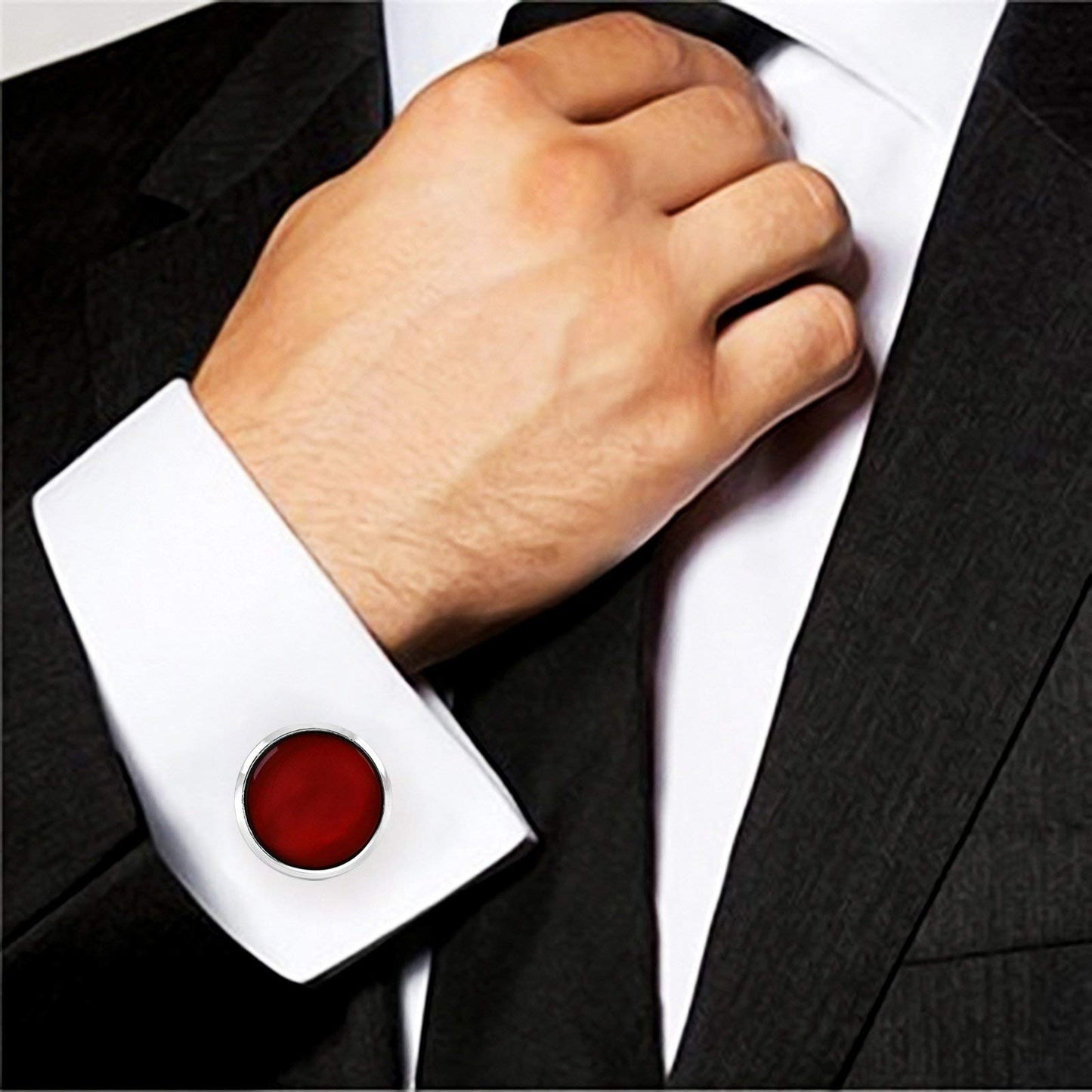 Zivom® Red Office Formal Shirt Blazer Cufflinks Pair Men Gift Box
