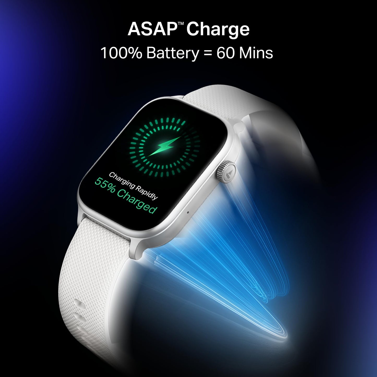 Boat Storm Infinity Plus Smartwatch with 20 Days Battery, ASAP™ Charge, 4.97 cm HD Display, Functional Crown, Multiple Sports Modes, BT Calling, SOS, IP68, Heart Rate & SpO2 Monitor (Cool Grey)