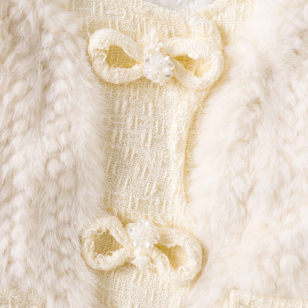 Hopscotch Girls Polyester Waist Length Jackets in Off-White Color For Ages 4-5 Years