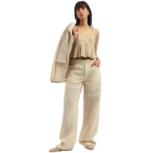 UNITED COLORS OF BENETTON Crochet Wide Leg Fit Trousers