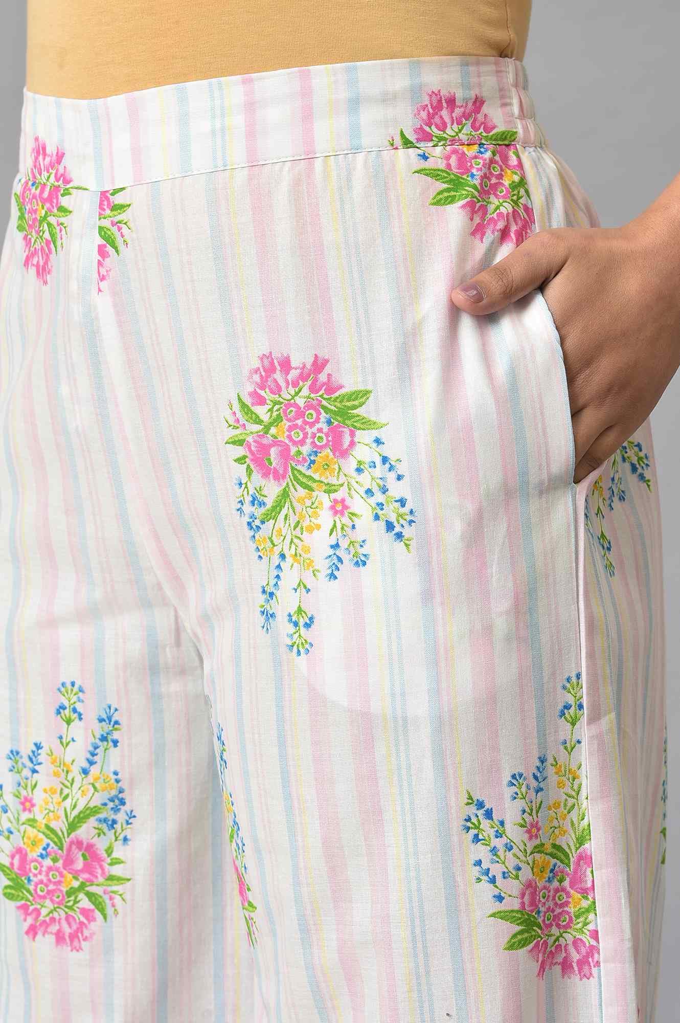 W Pure Cotton Strechable Parallel Pants for Women | Pure Cotton Parallel Pants for Women | Trousers for Women | W for Woman