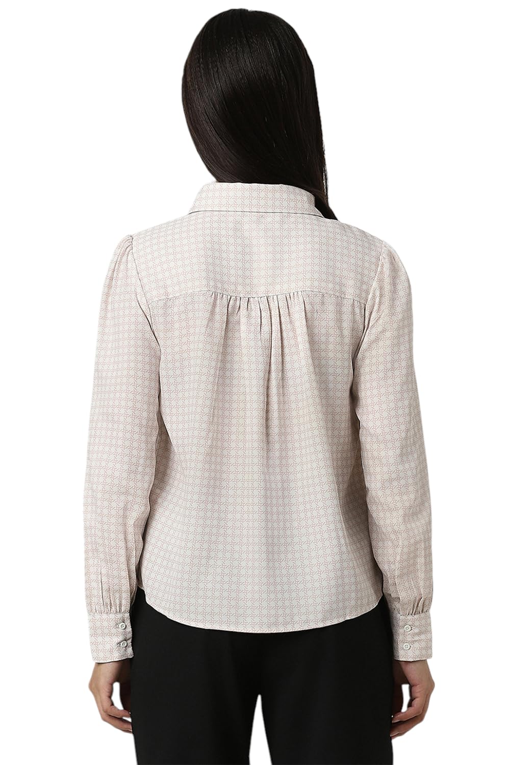 Van Heusen Women White Print Long Sleeves Formal Shirt