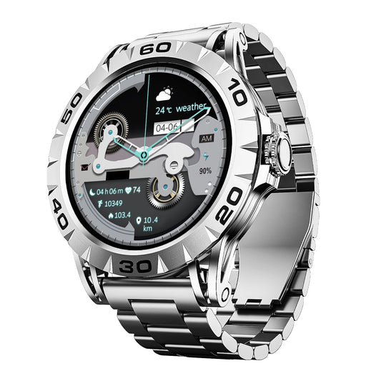 boAt Enigma Z30 with 1.39" HD Display, Bluetooth Calling,Luxurious Metal Body, HR&SpO2Monitoring, Functional Crown, Widget Control, 100+ Cloud Watch Faces, IP67(Classic Silver)