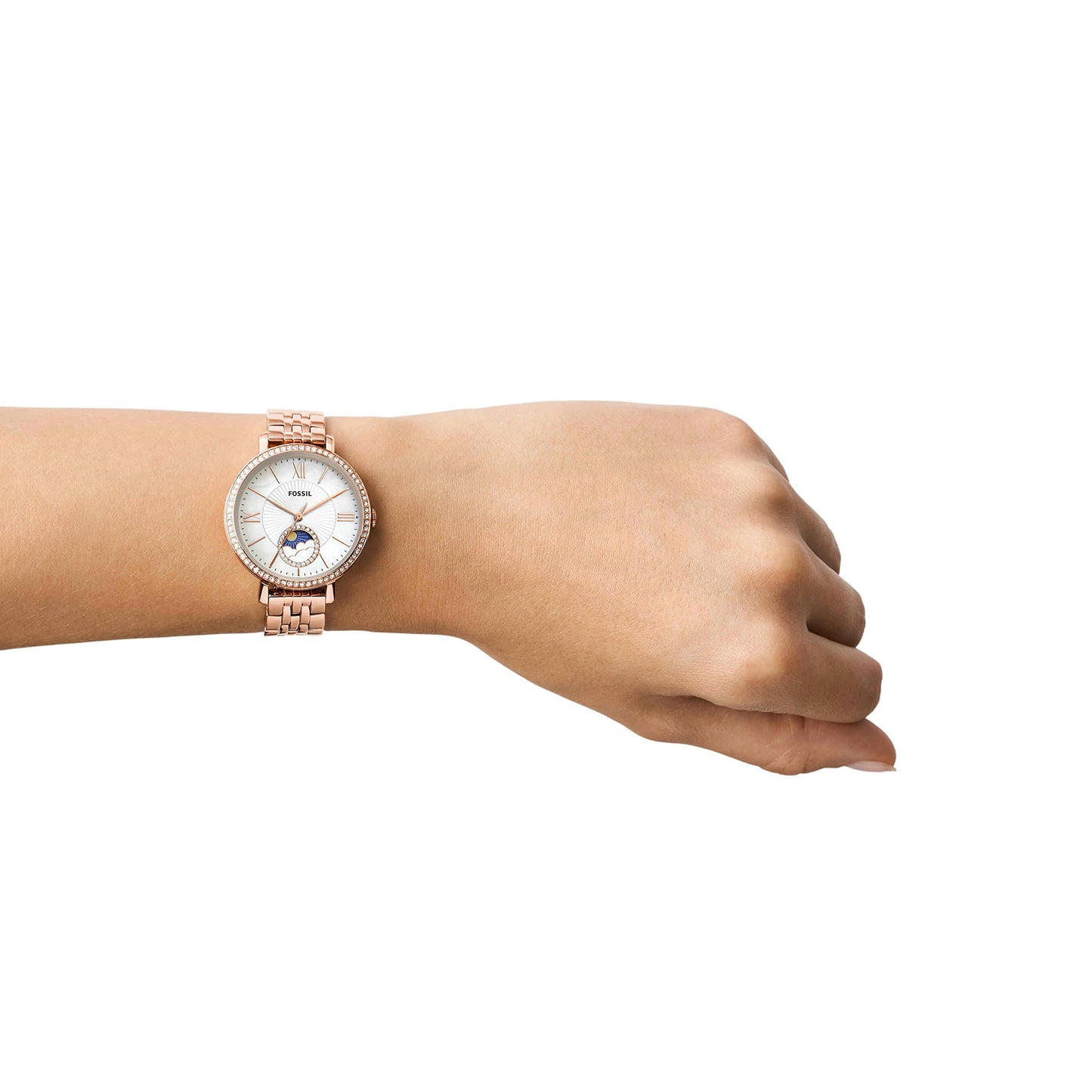 Fossil Jacqueline Analog Mother of Pearl Dial Women's Watch-ES5165 Stainless Steel, Rose Gold Strap