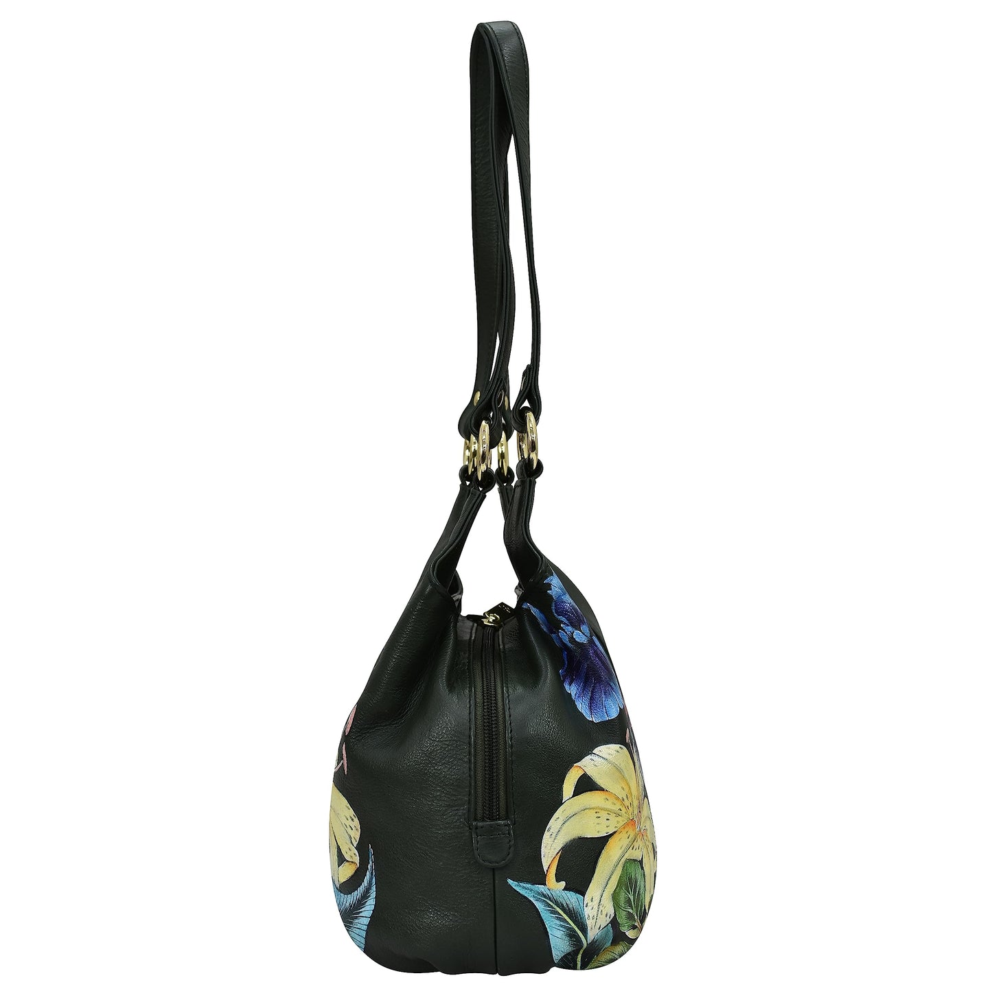 Anuschka Women’s Hand-Painted Genuine Leather Triple Compartment Satchel - Vintage Floral