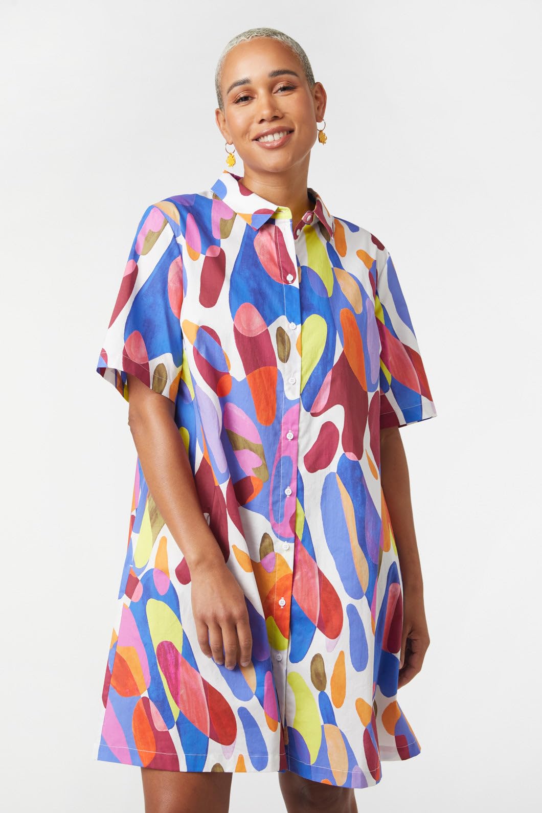 Attire Empire Women Abstract Printed Multi-Color Long Shirt