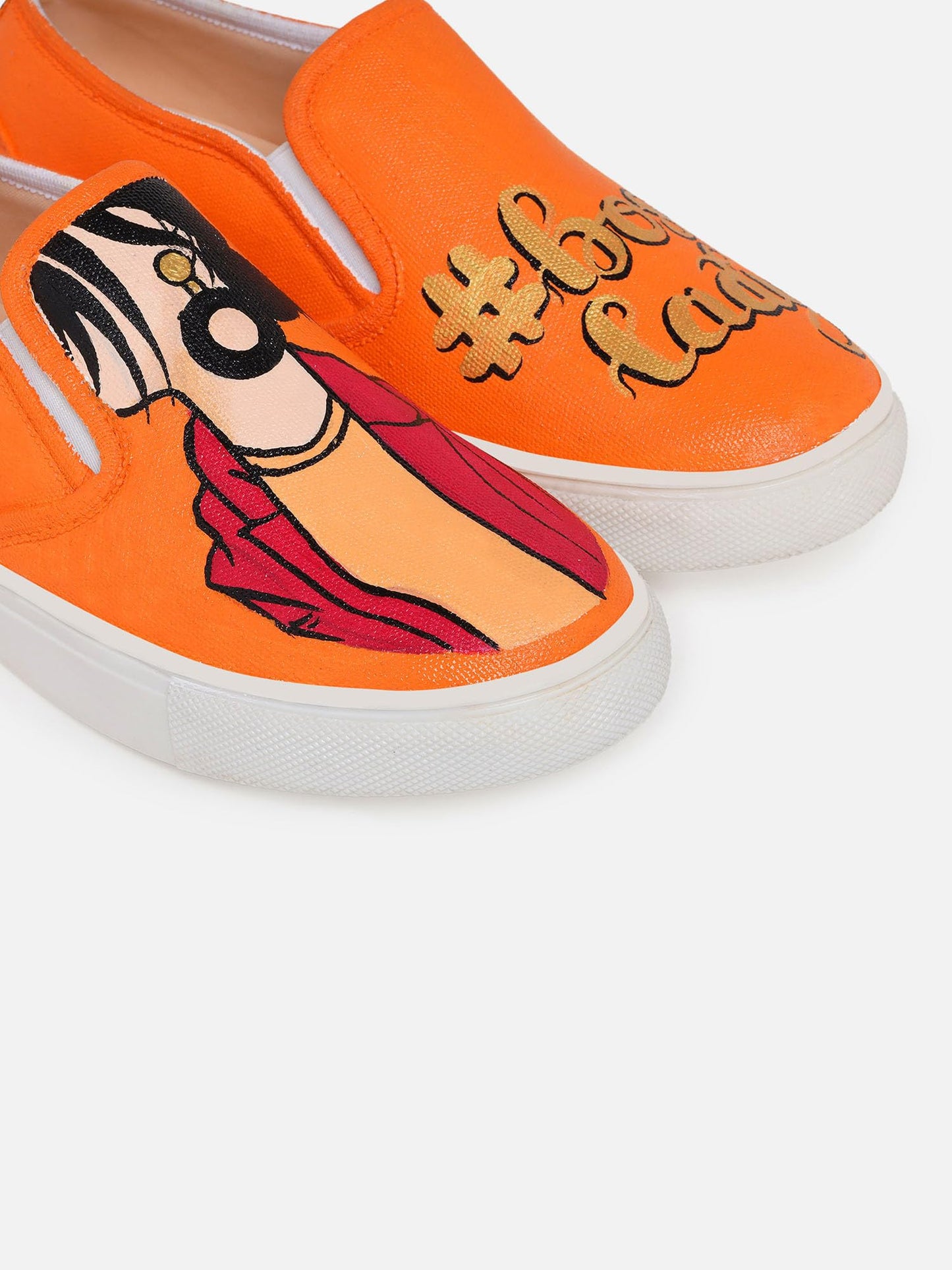 THE QUIRKY NAARI Boss Lady Slipons - Orange for The Boss Lady in You | Orange