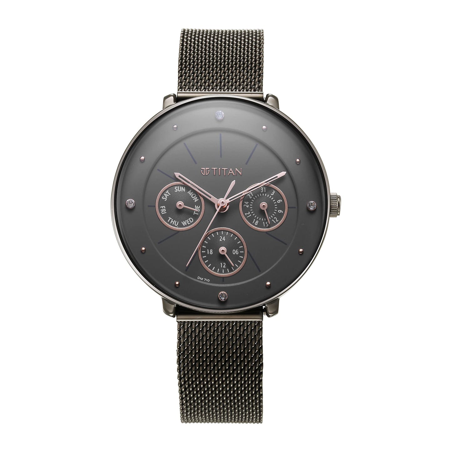 Titan Workwear Neo Quartz Analog Grey Dial Grey Stainless Steel Strap Watch for Women - NT2651QM01