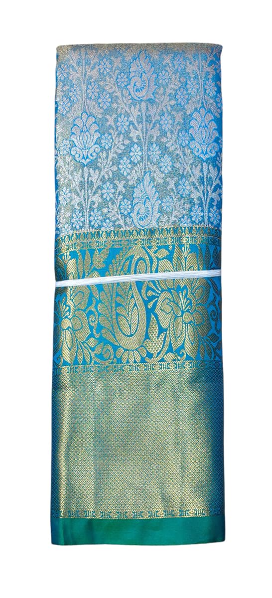 VFCollections Women's Kanchipuram Silk Pure Pattu Sarees With Blouse (VFC564-1)