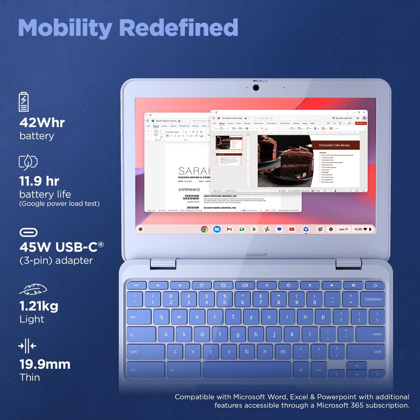 Lenovo {SmartChoice)Chromebook Intel Celeron N4500 (4GB RAM/64GB eMMC 5.1/11.6 Inch (29.46cm)/HD Display/2Wx2 Stereo Speakers/HD Camera/Chrome OS/Blue/1.21Kg), 82UY0014HA