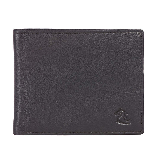 KARA Brown Bifold Men Leather Wallet - Slim Zipped Pocket Genuine Leather Wallet for Men with 9 Credi Card Holder Slot