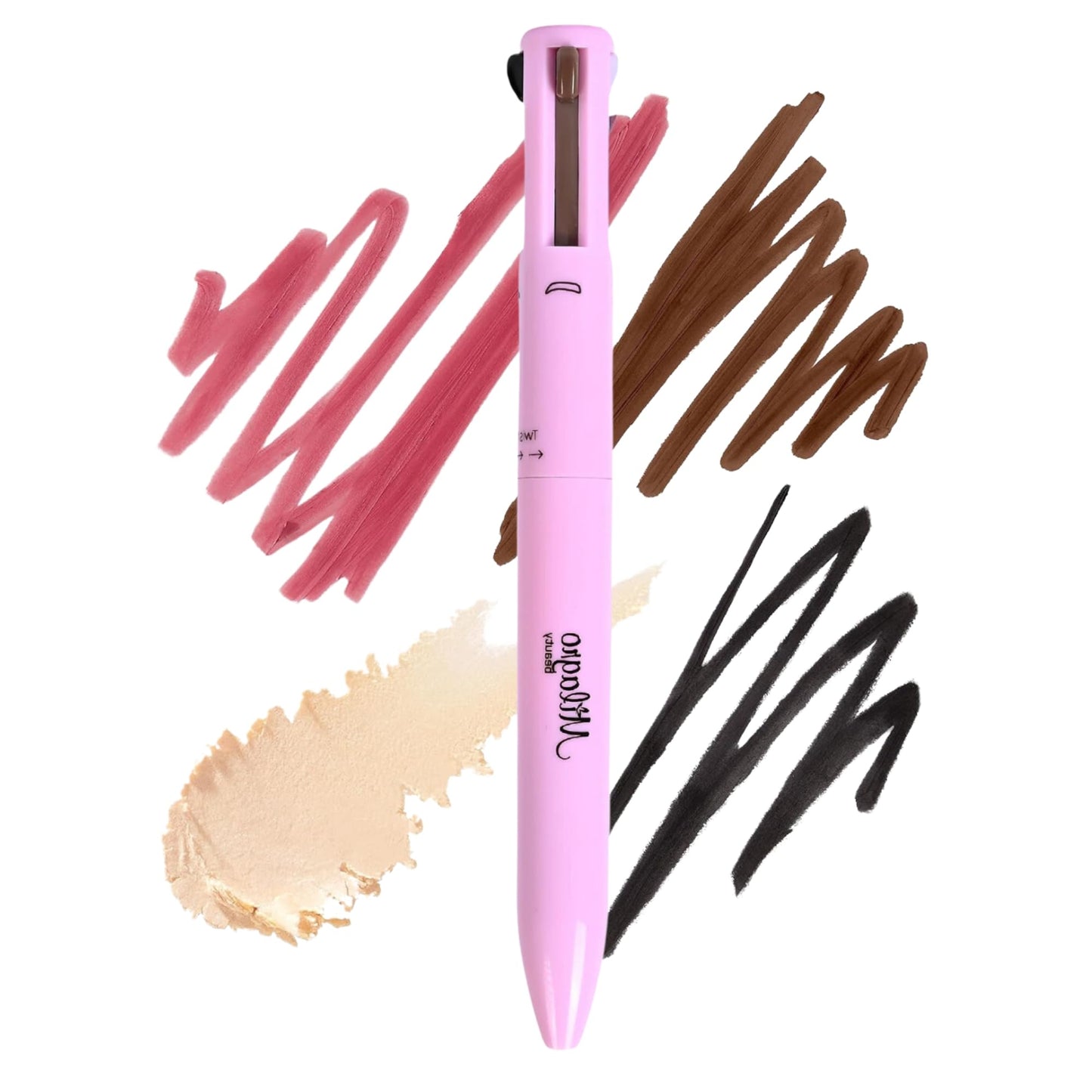 Milagro Beauty 4-In-1 Makeup Pen, Smudgeproof & Waterproof Eyeliner, Lip Liner, Highlighter & Eyebrow Pencil With Rich Color Payoff, 24-Hour Long Stay