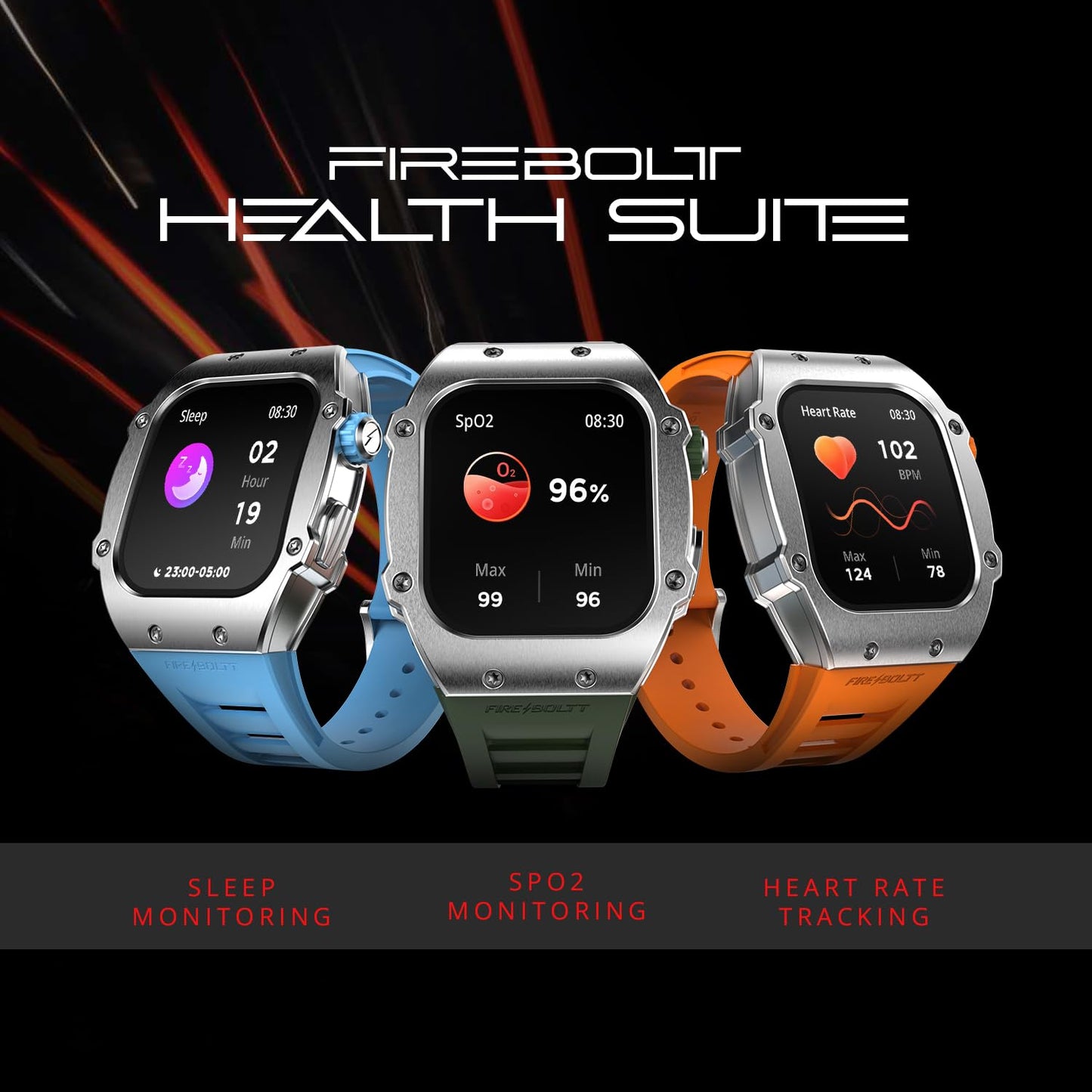 (Refurbished) Fire-Boltt Asphalt Newly Launched Racing Edition Smart Watch 1.91” Full Touch Screen, Bluetooth Calling, Health Suite, 123 Sports Modes, 400 mAh Battery (Orange)