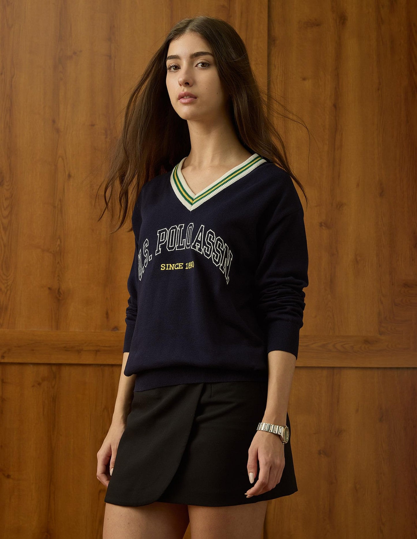 U.S. Polo ASSN. Women's Cotton Casual Sweater (UWAW25SWE196