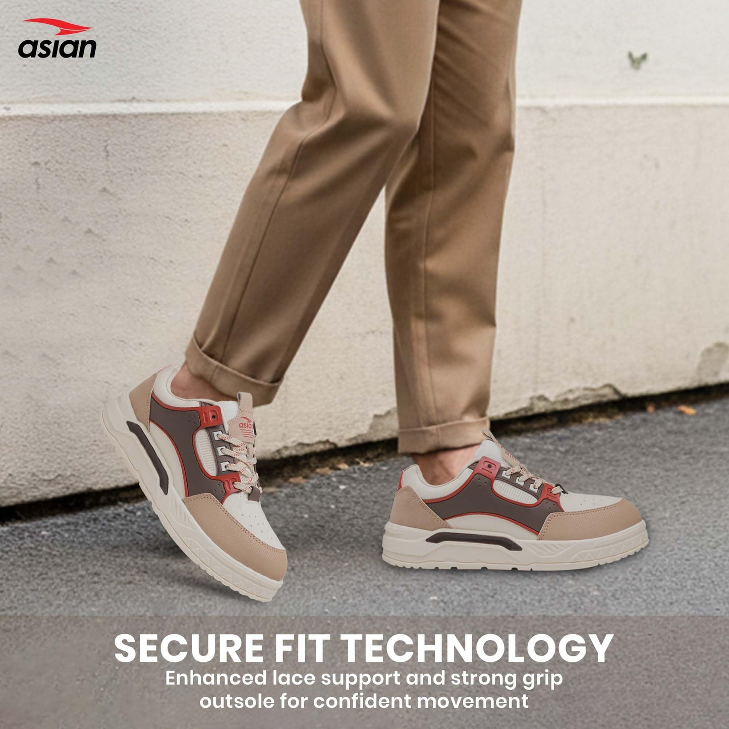 ASIAN Nexus-02 Men’s Casual Sneakers | Trendy Lace-Up Design | Lightweight Comfort, Premium Finish & Anti-Slip Sole for Daily Use