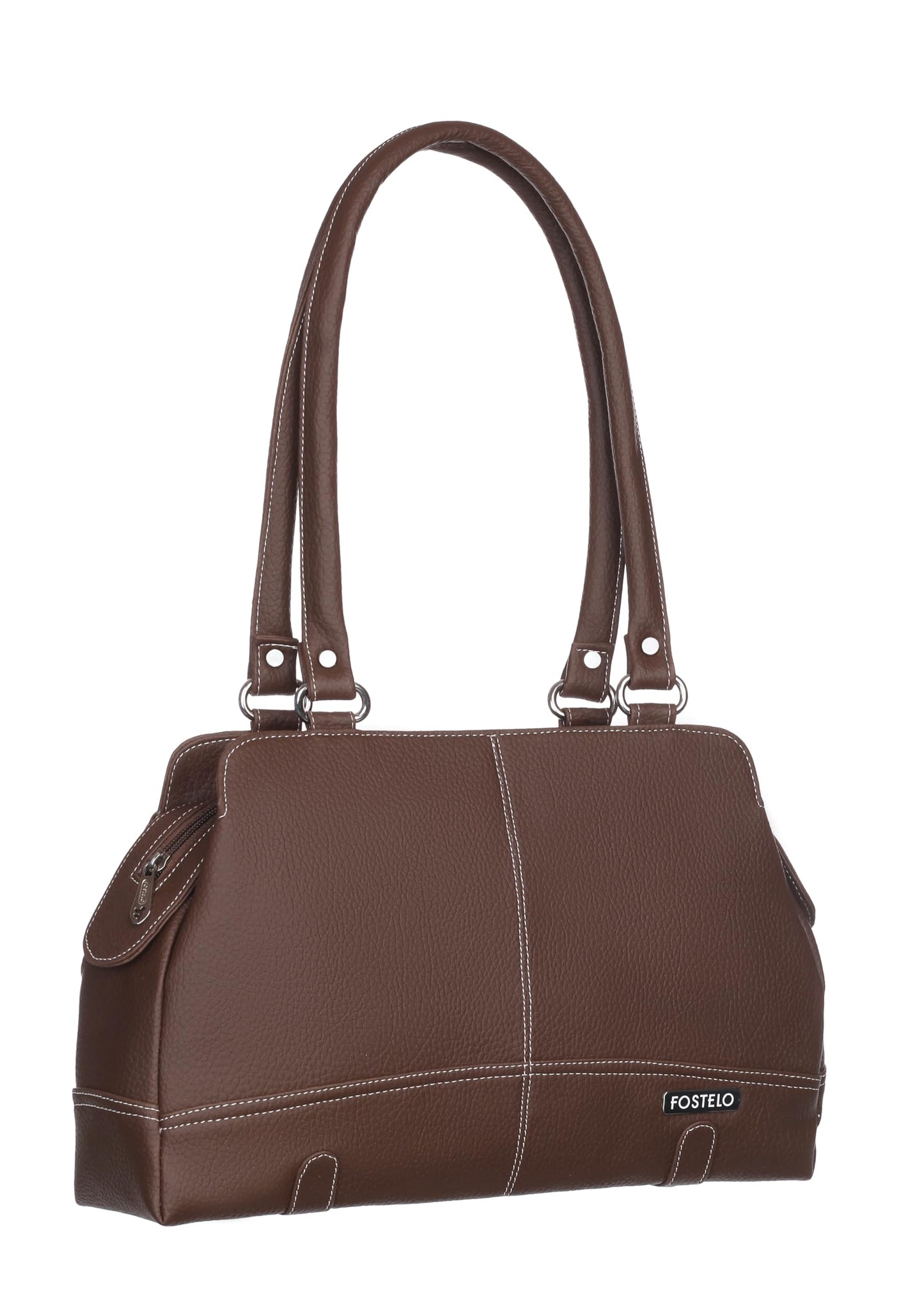 Fostelo Women's Feathers Satchel Tote Handbag for Women | Tote Bag for Work | Ladies Purse | Stylish Shoulder Bag | Gift For Women | Brown