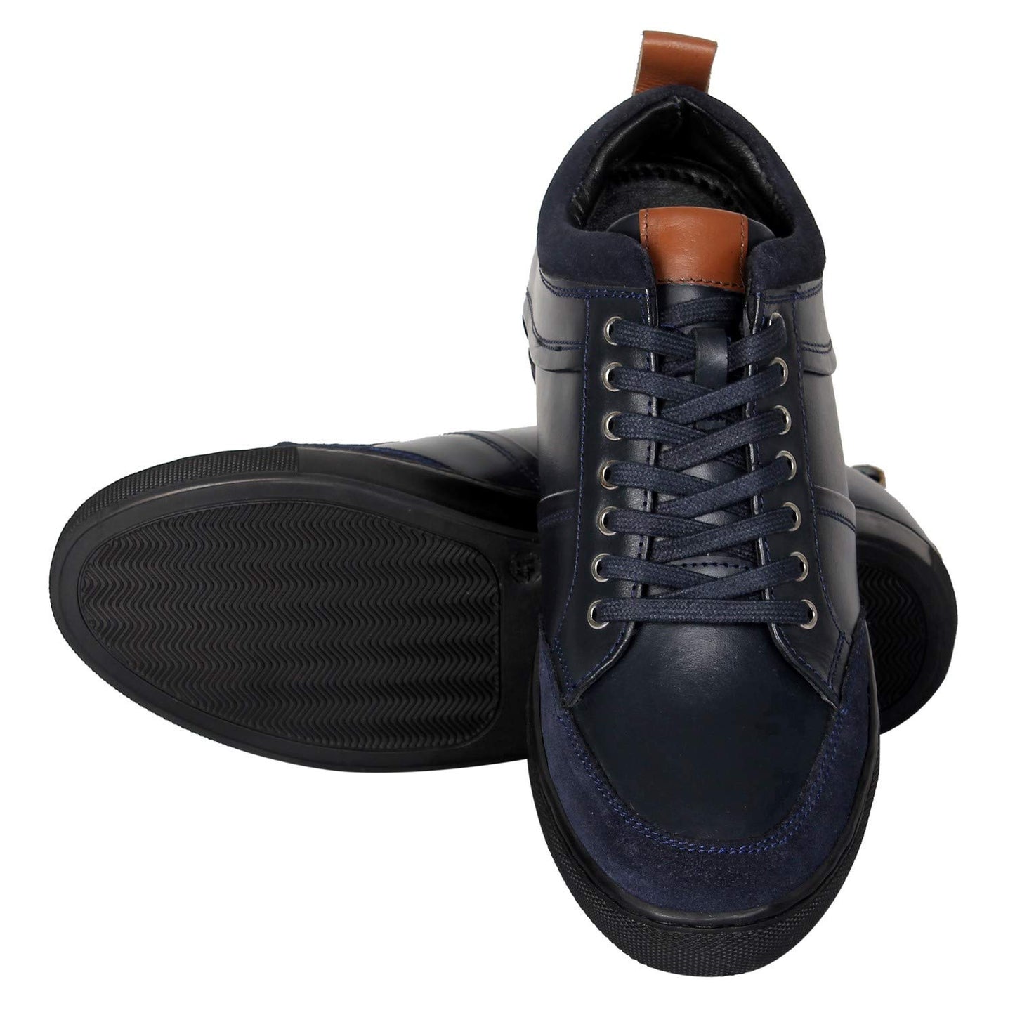 Celby lace up Navy Blue Sneakers for Men with Hidden HeelStylish, Comfortable, and Durable Footwear for Everyday Wear