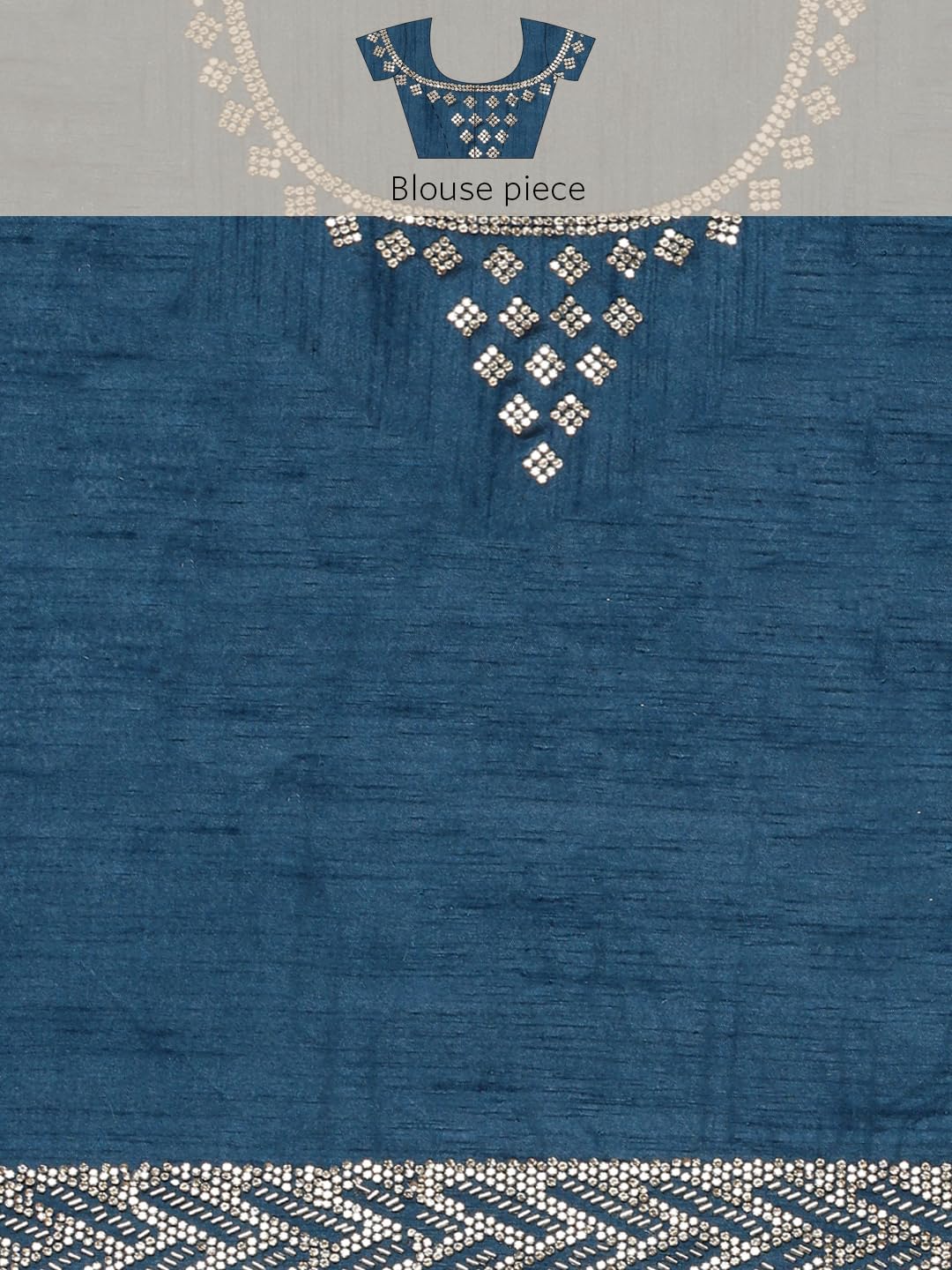 MOHEY Blue Organza EMBROIDERY|Cutdana|Printed|Stone Saree for Women