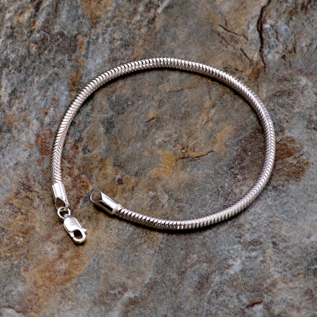 Clara Anti-Tarnish 92.5 Sterling Silver Snake Bracelet 8 inch | Gift for Men & Boys