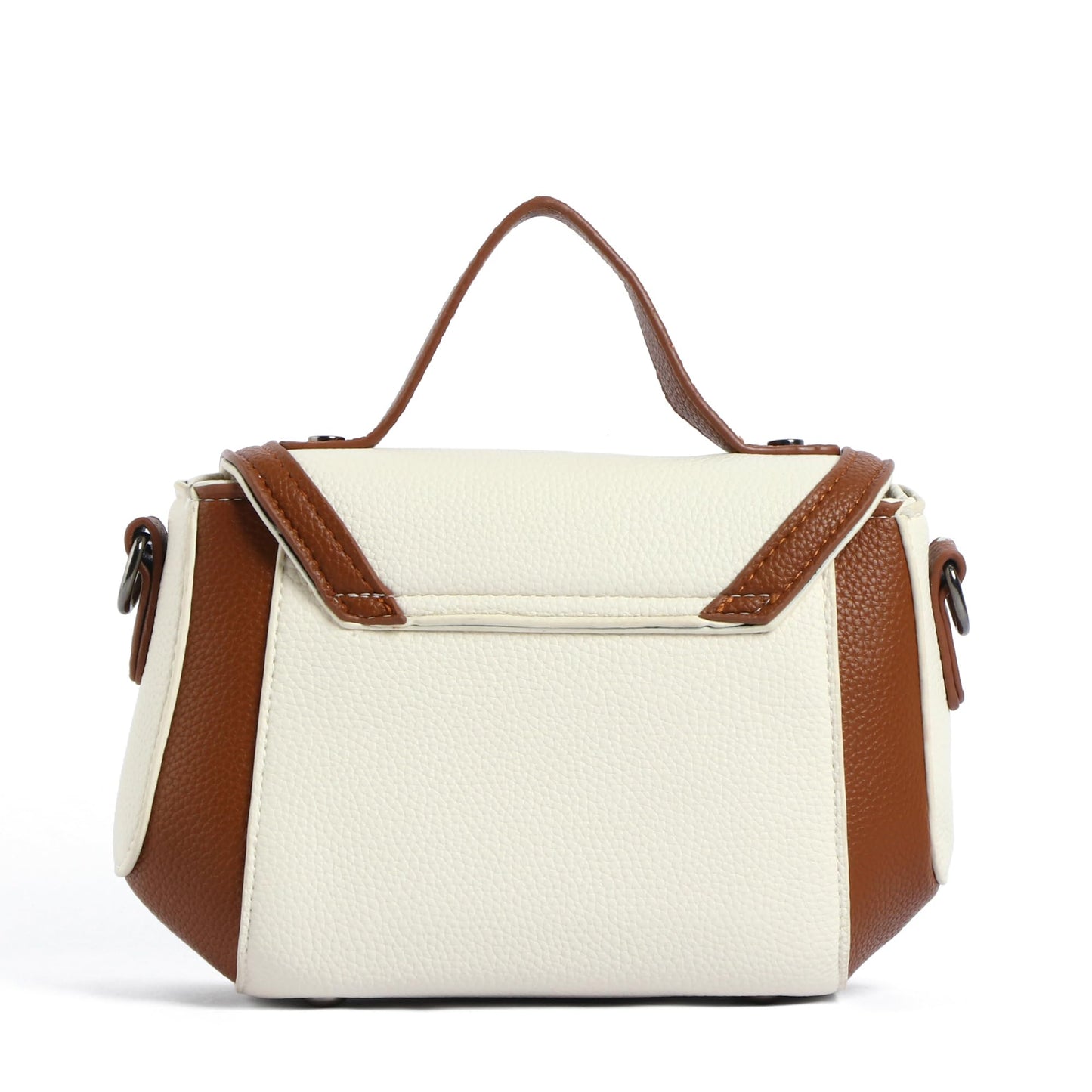 EXOTIC Premium H-Lock Sling & Hand Bag for Women | PU Leather Crossbody with Magnetic Lock, Adjustable Strap & Top Handle | Ideal for Office, Travel & Daily Use (White-Brown)