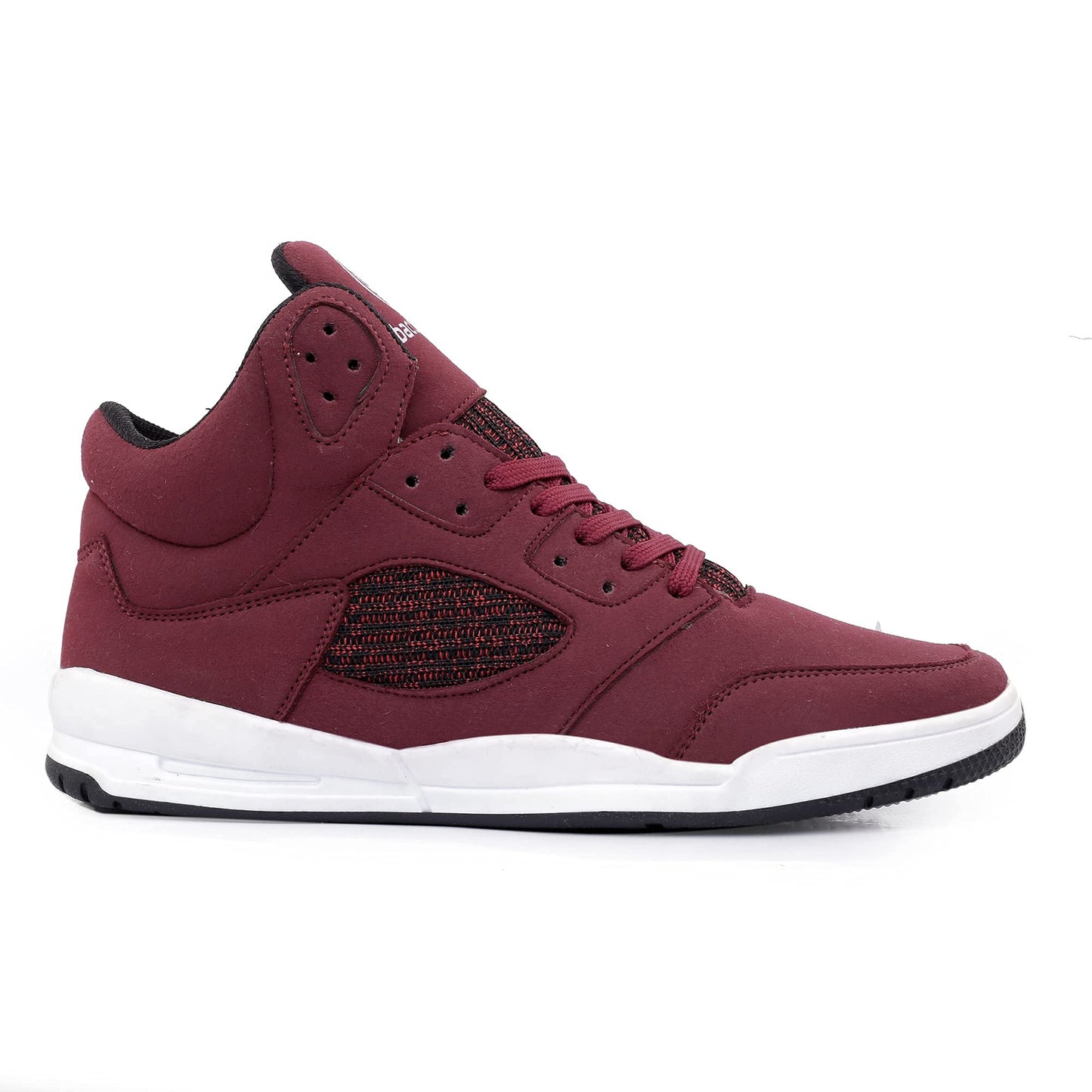 Bacca Bucci® Men's Korean Style High Top Platform Fashion Sneaker/Sports/Casual Shoes for Men- Red, Size UK10