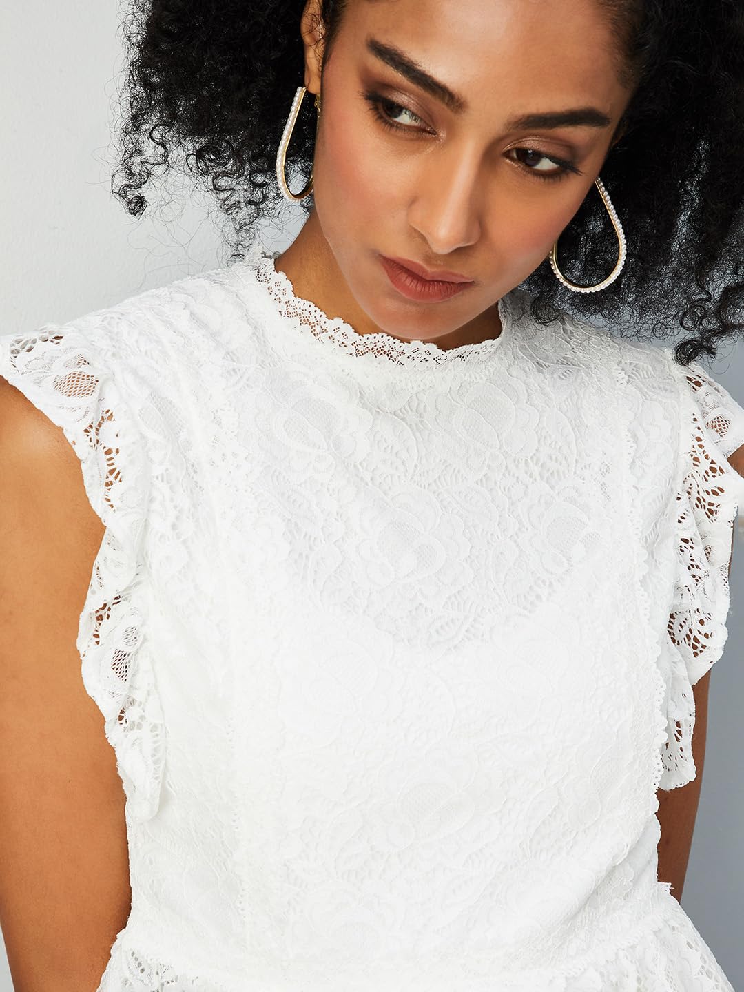 Max Women Lace Peplum Top (RIF16IVORY)_XXL