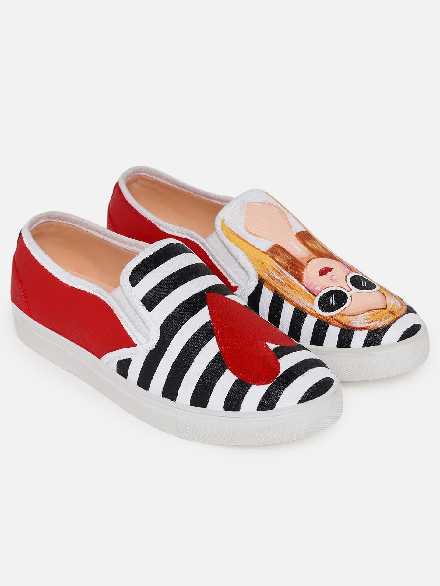 THE QUIRKY NAARI Fashionista Slipons for The Fashion Forward | Red