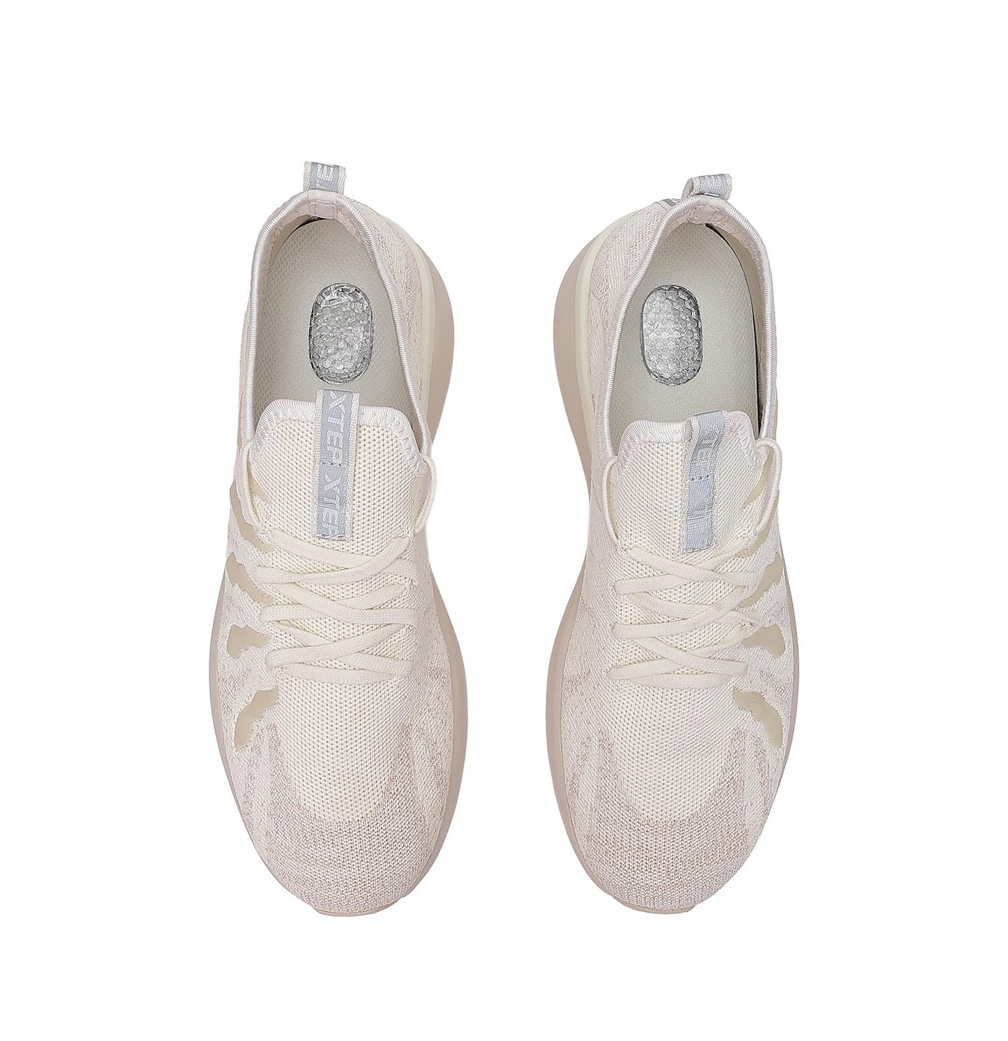 XTEP Men's Sports Running Walking Shoes Comfortable Lace Up Casual Sneakers(Beige,Size 7.5)