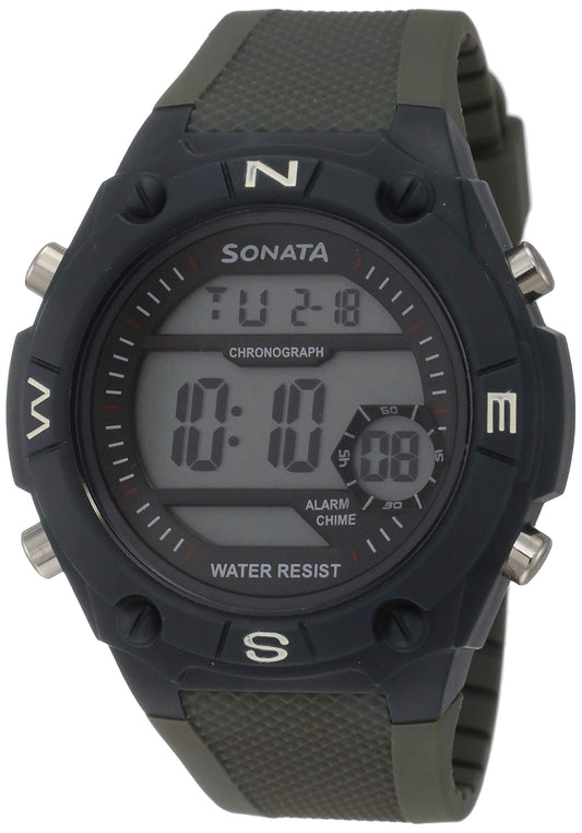 SF Digital Dial Grey Plastic Strap Watch for Men - NT77033PP01