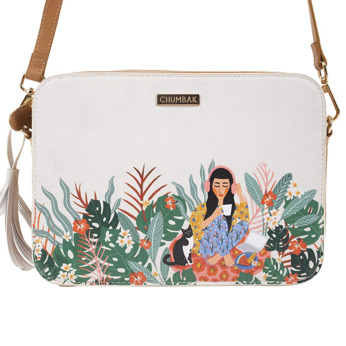 Chumbak Crossbody Sling Bag for Women | Stylish Printed Canvas Box Sling bag | Multipurpose Daily use Bag for Office/College/Travel