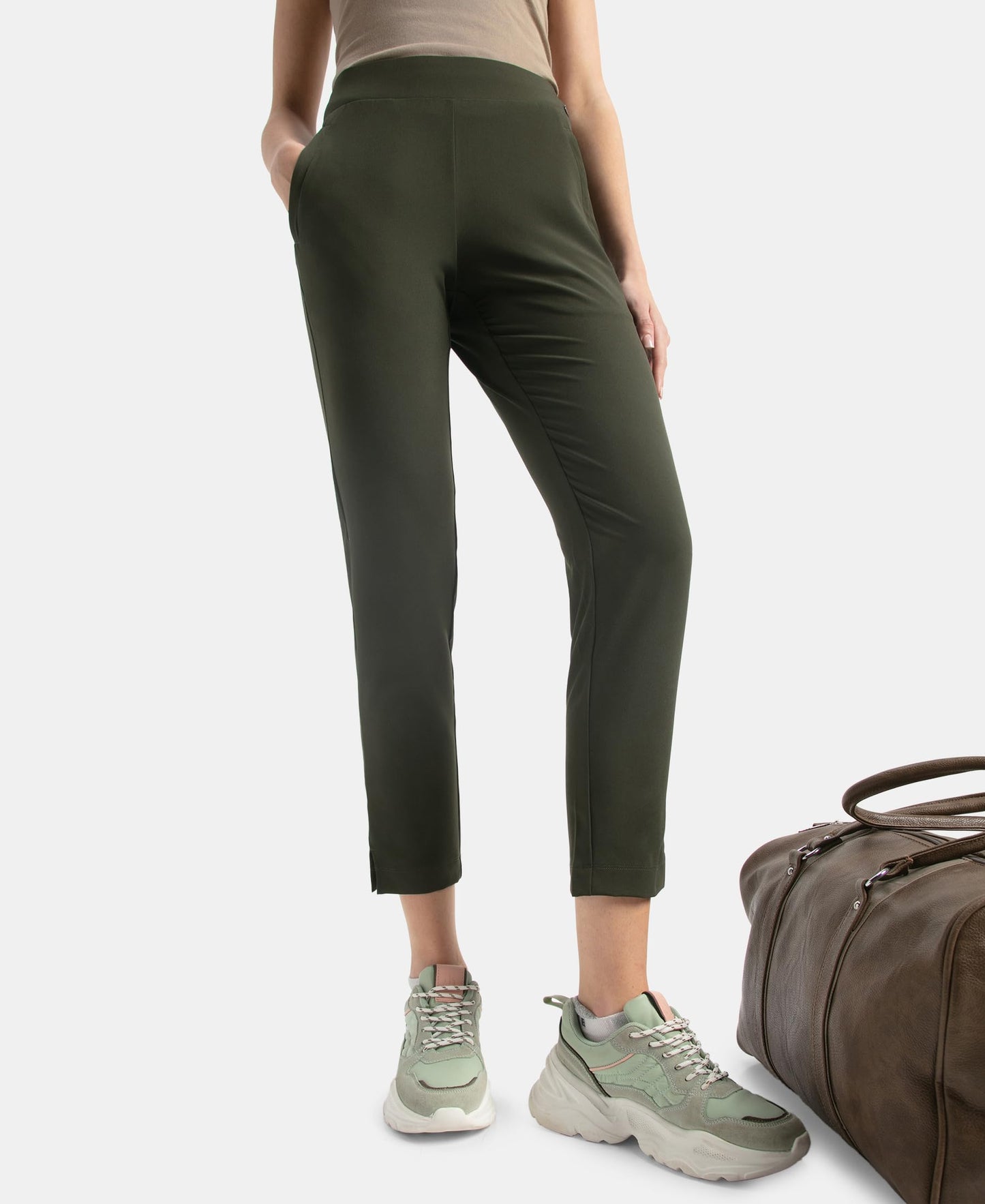Jockey IW35 Women's Environment Friendly Recycled Microfiber All Day Pants with StayFresh Treatment_Olive_XXL