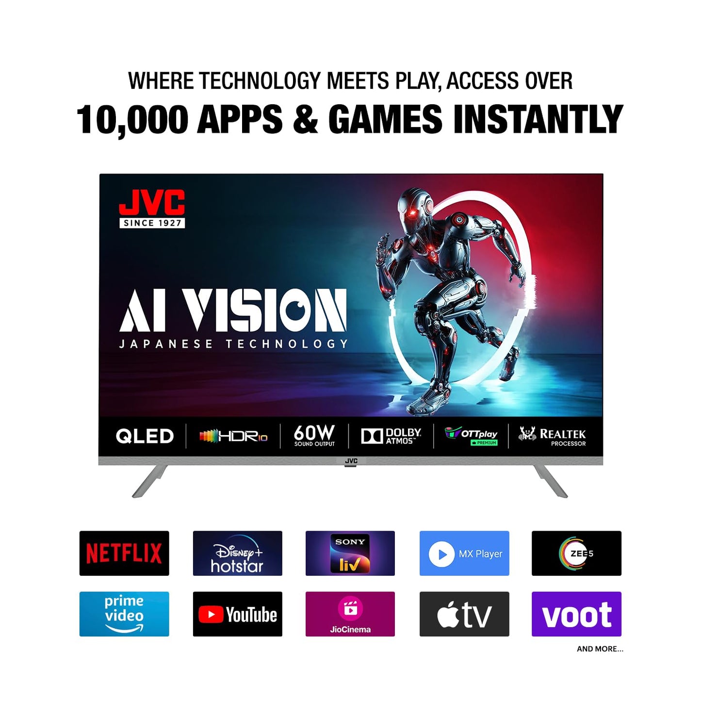 JVC 127 cm (50 inches) AI Vision Series QLED Google TV LT-50NQ7165C (Black)