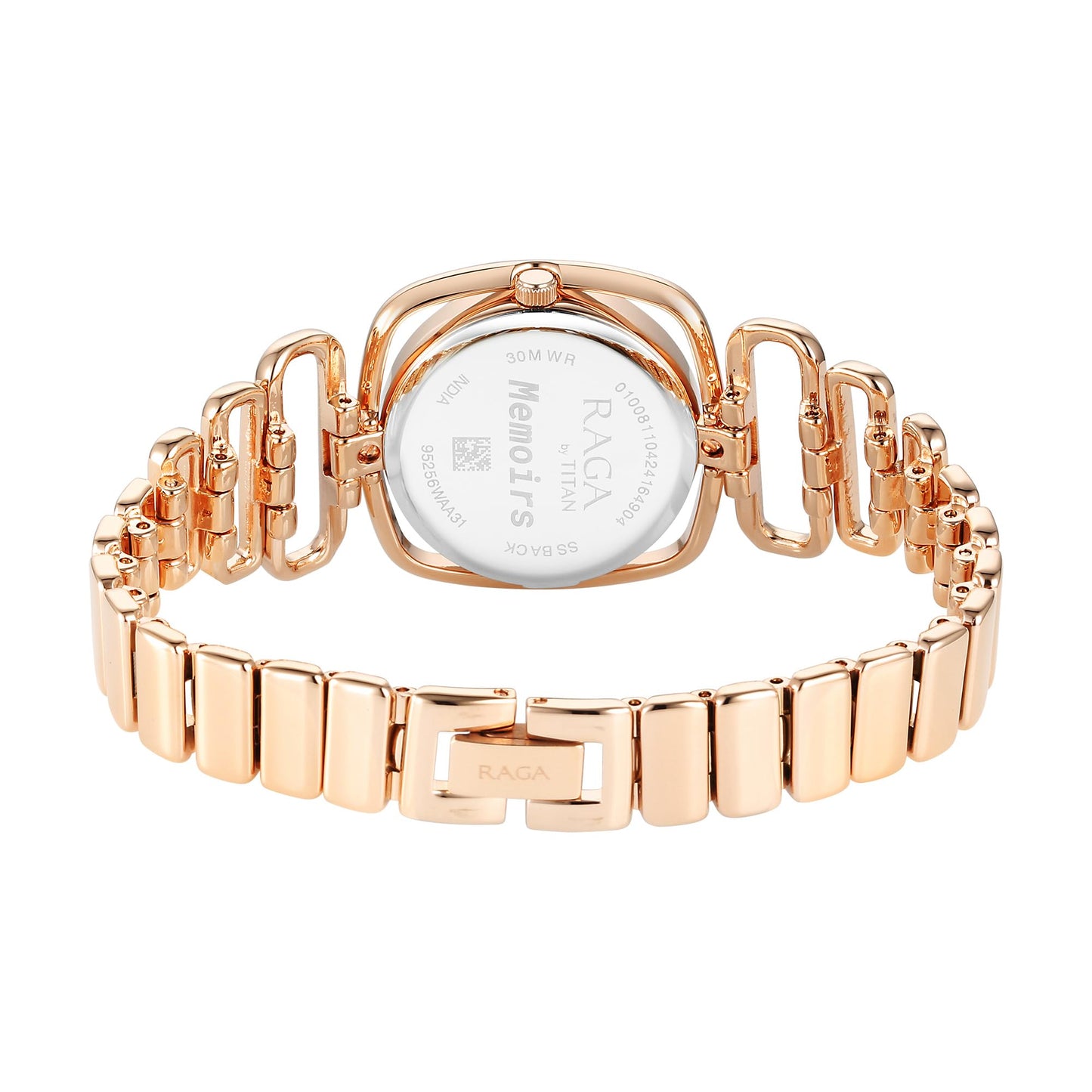 Titan Raga Memoirs Quartz Analog Mother of Pearl Dial with Rose Gold Color Metal Strap Watch for Women/NT95256WM01